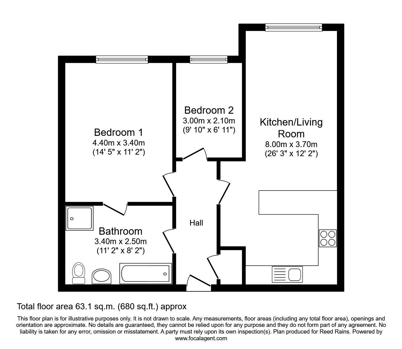 Floorplan of 2 bedroom  Flat to rent, Lawnhurst Avenue, Manchester, Greater Manchester, M23