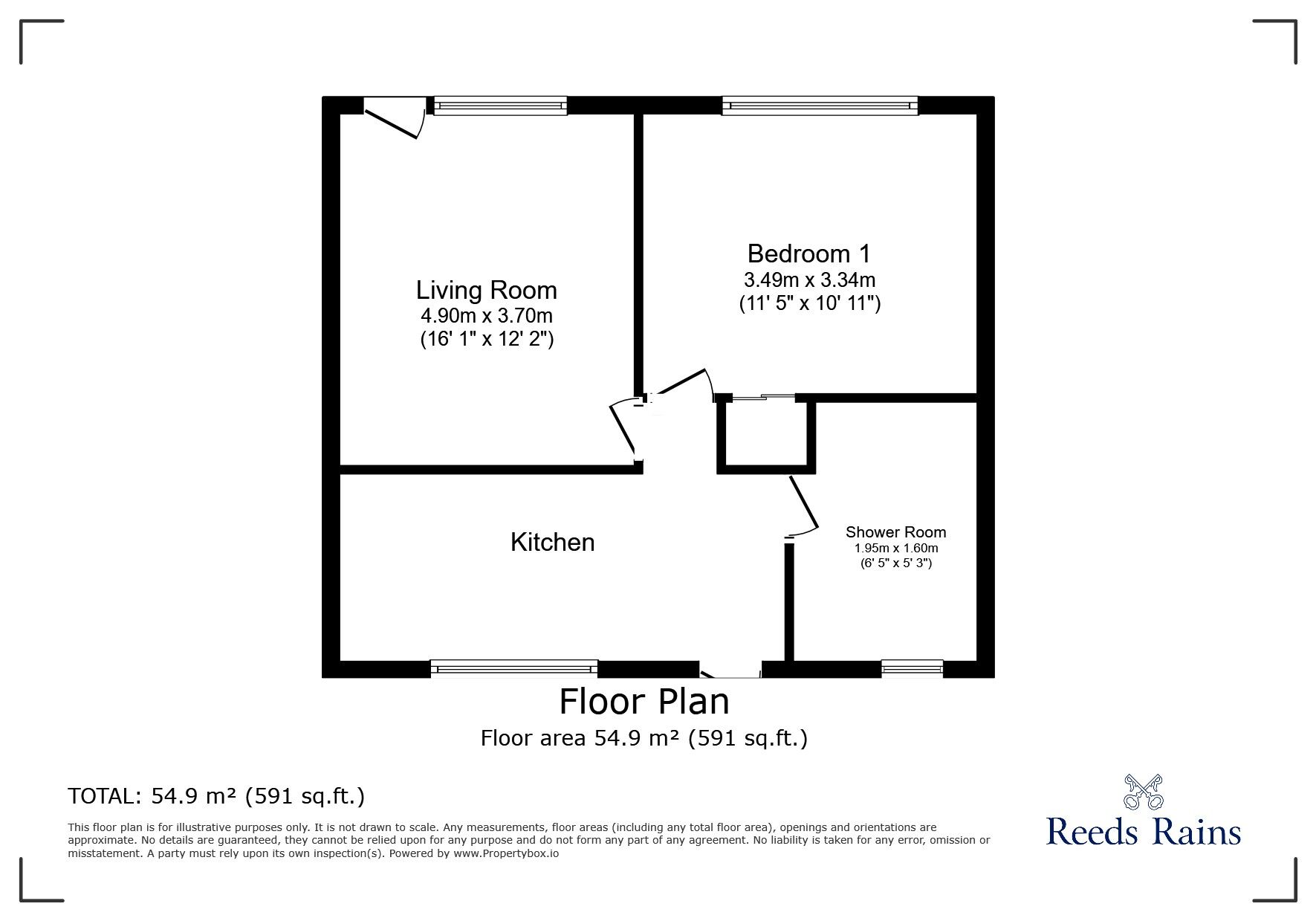 Floorplan of 1 bedroom Semi Detached Bungalow for sale, Shawbury Road, Manchester, Greater Manchester, M23