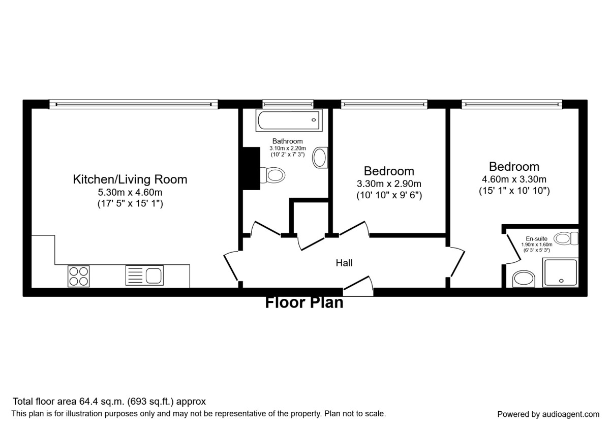 Floorplan of 2 bedroom  Flat to rent, Ashton Lane, Sale, Greater Manchester, M33