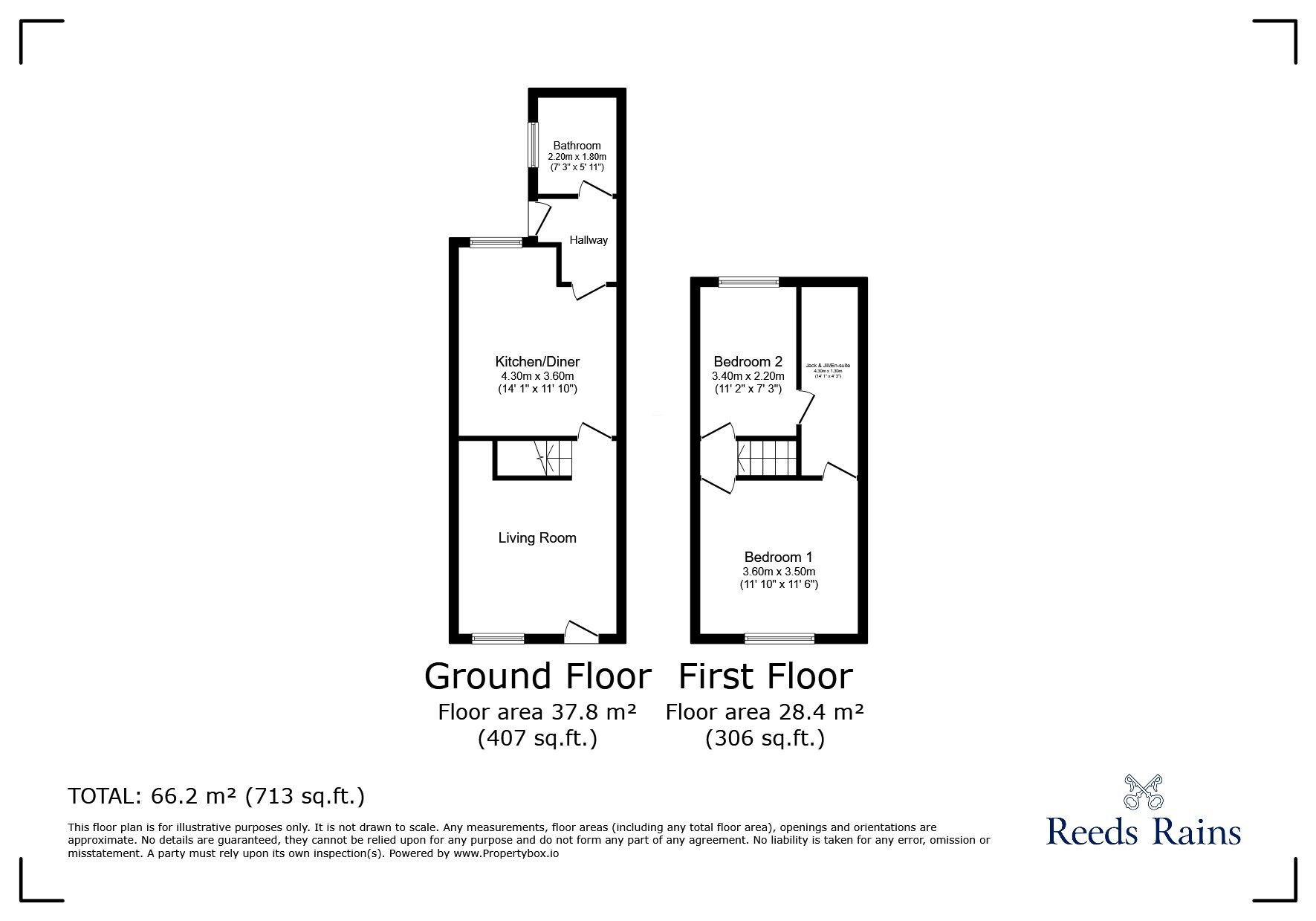 Floorplan of 2 bedroom Mid Terrace House for sale, Dudley Road, Sale, Greater Manchester, M33