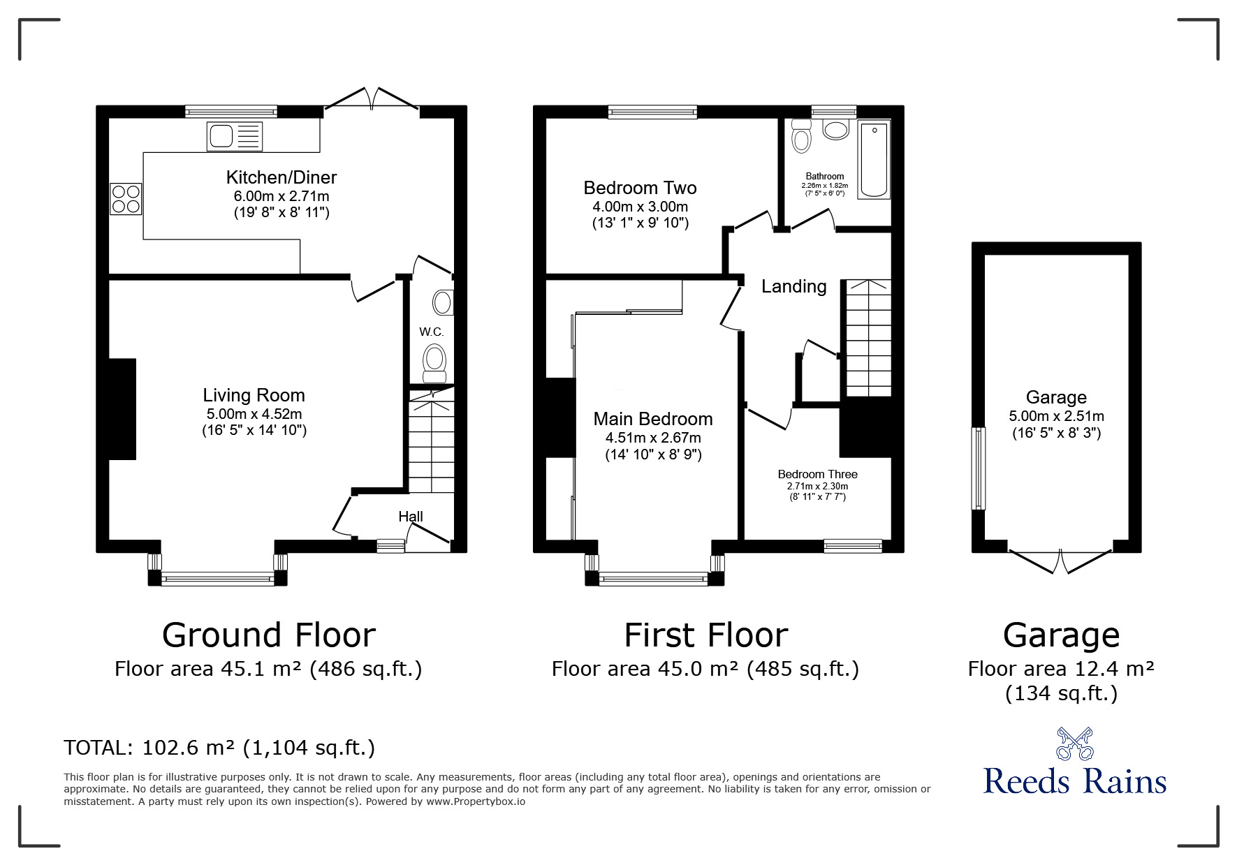 Floorplan of 3 bedroom End Terrace House to rent, West Avenue, Altrincham, Greater Manchester, WA14