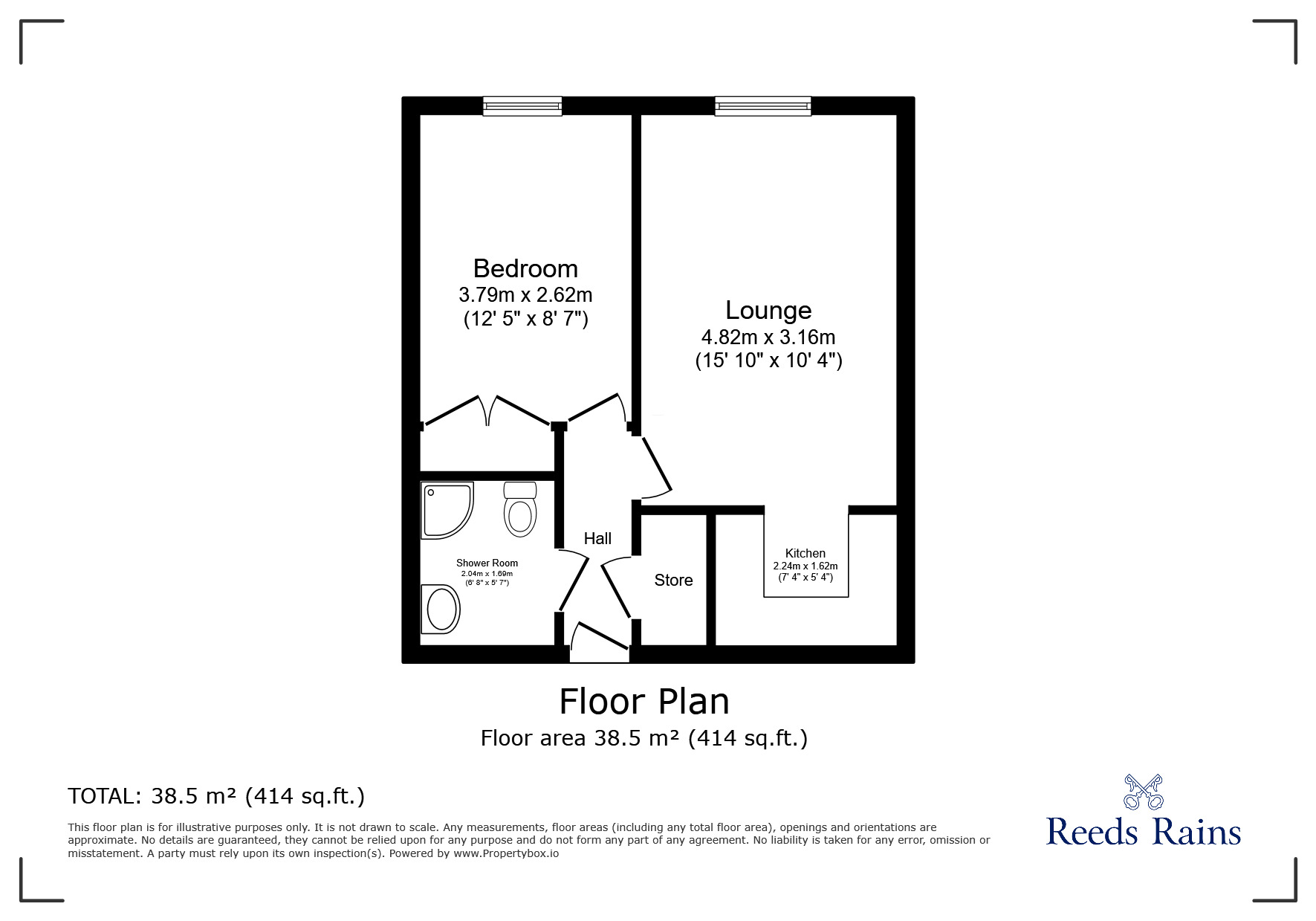 Floorplan of 1 bedroom  Flat for sale, Whitehall Road, Sale, Greater Manchester, M33