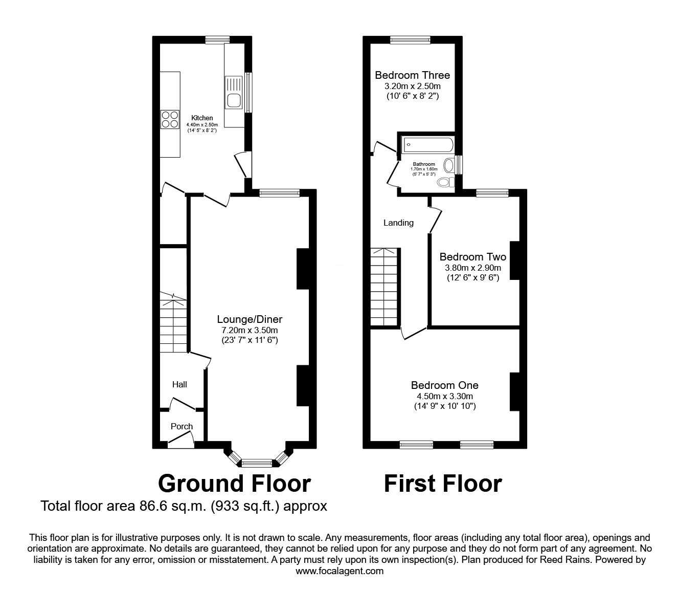 Floorplan of 3 bedroom Semi Detached House for sale, Dargle Road, Sale, Greater Manchester, M33