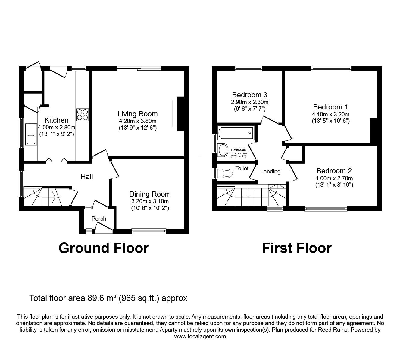 Floorplan of 3 bedroom End Terrace House for sale, Swalecliff Avenue, Manchester, Greater Manchester, M23