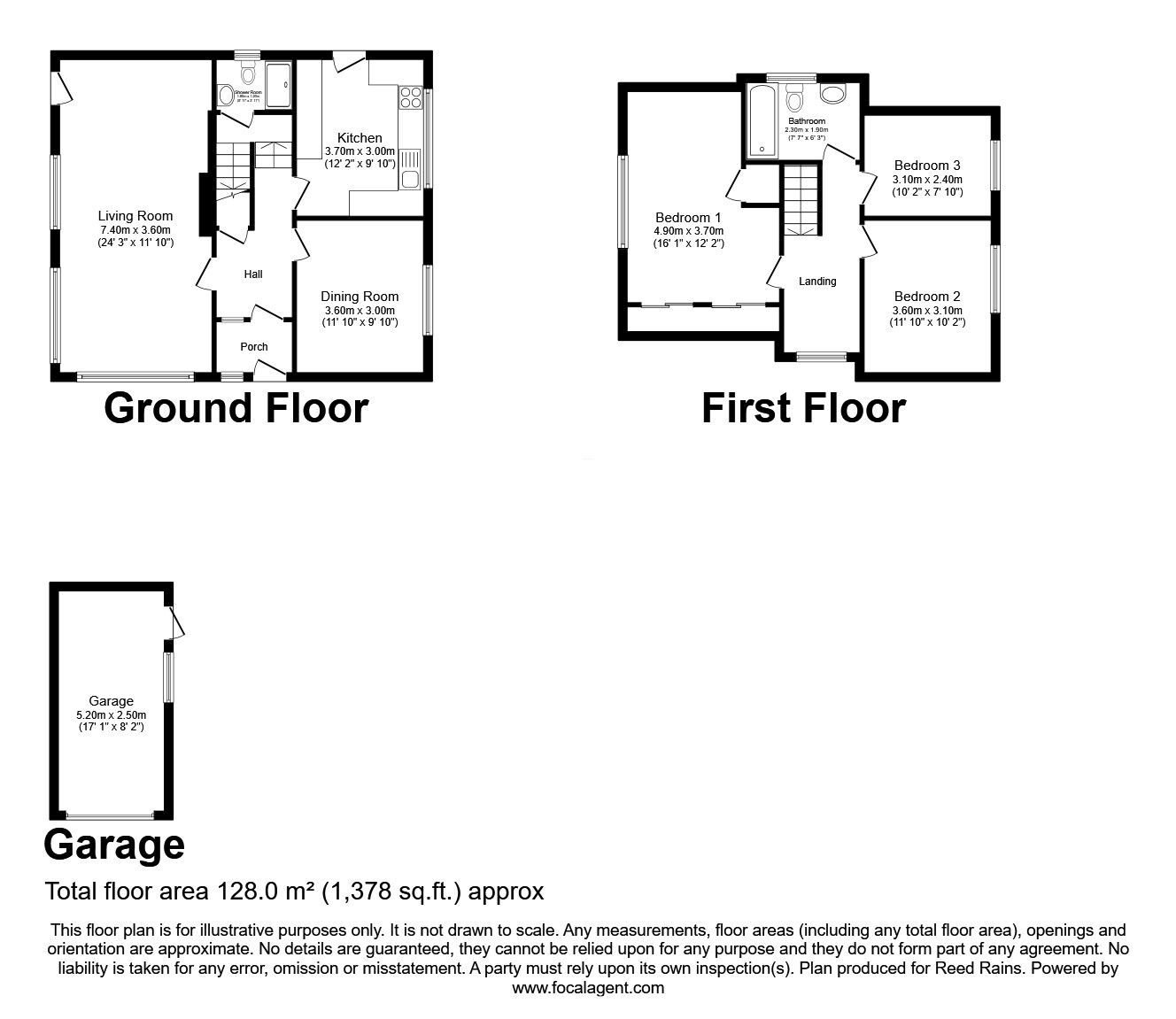 Floorplan of 3 bedroom Detached House for sale, Dane Road, Sale, Greater Manchester, M33