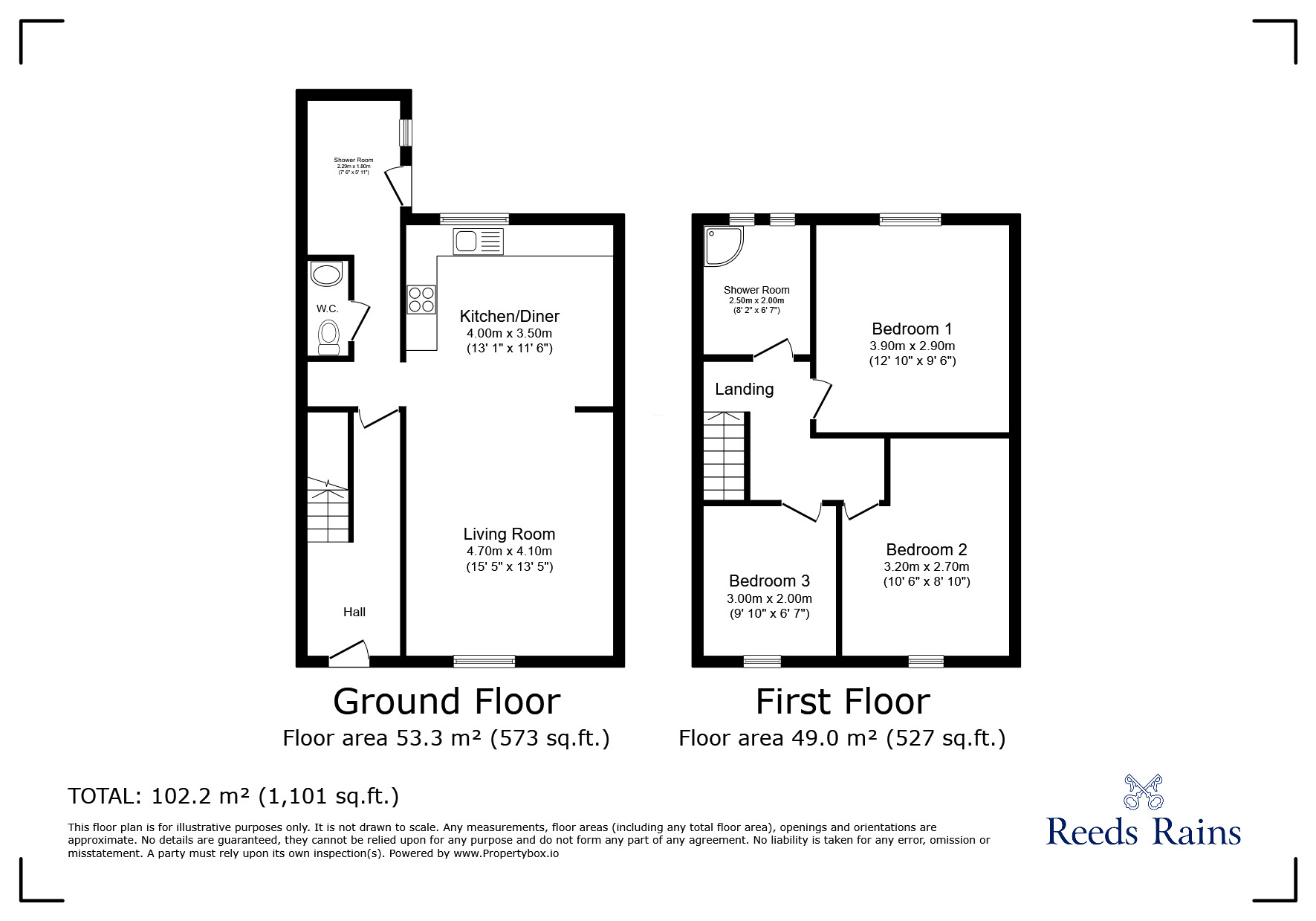 Floorplan of 3 bedroom Mid Terrace House for sale, Raleigh Street, Stretford, Manchester, M32