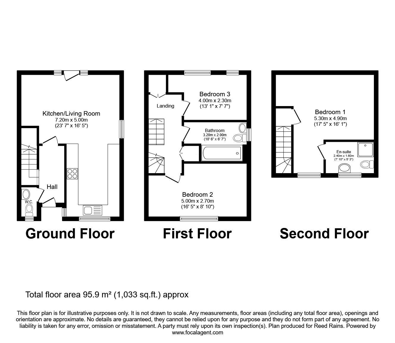 Floorplan of 3 bedroom End Terrace House for sale, Epsom Avenue, Sale, Greater Manchester, M33