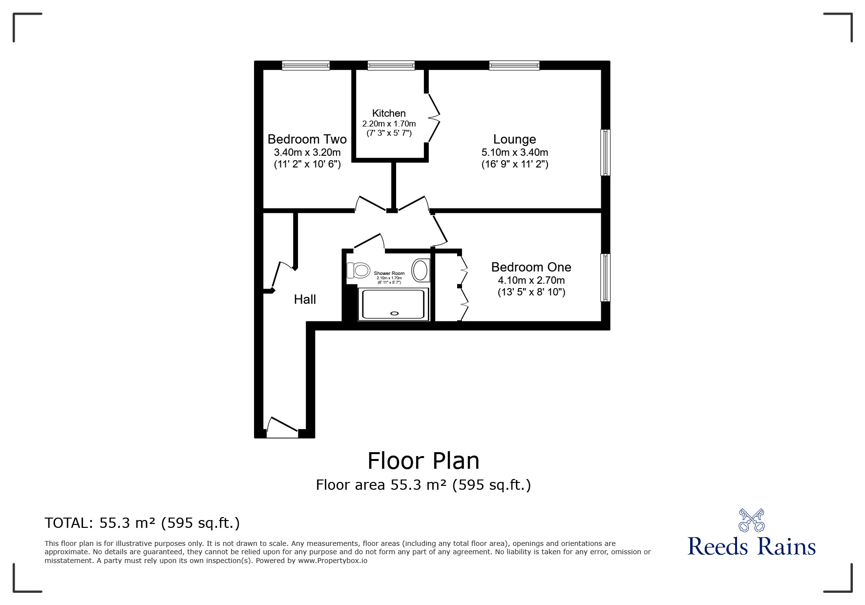 Floorplan of 2 bedroom  Flat for sale, Whitehall Road, Sale, Greater Manchester, M33