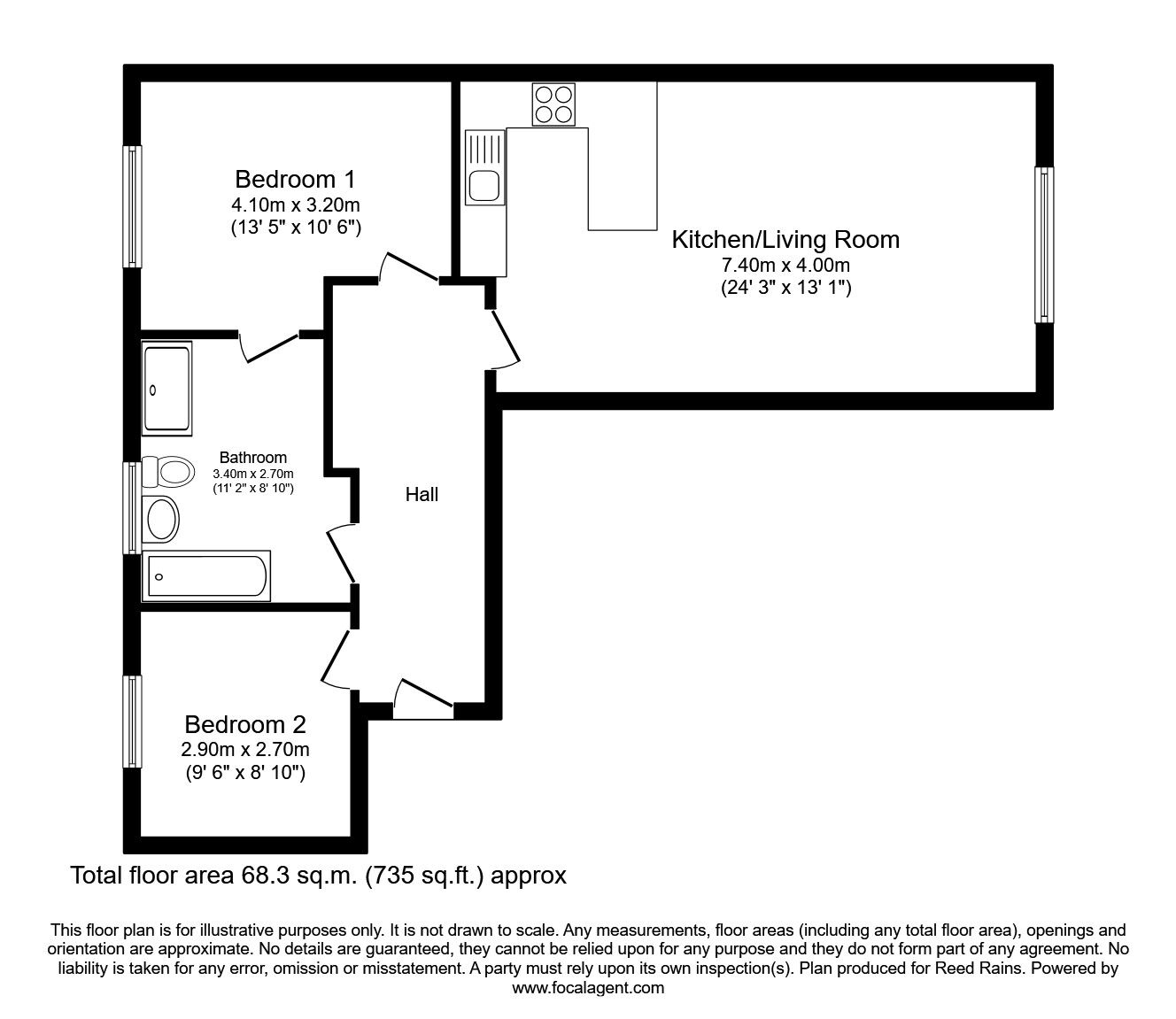 Floorplan of 2 bedroom  Flat for sale, Lawnhurst Avenue, Manchester, Greater Manchester, M23