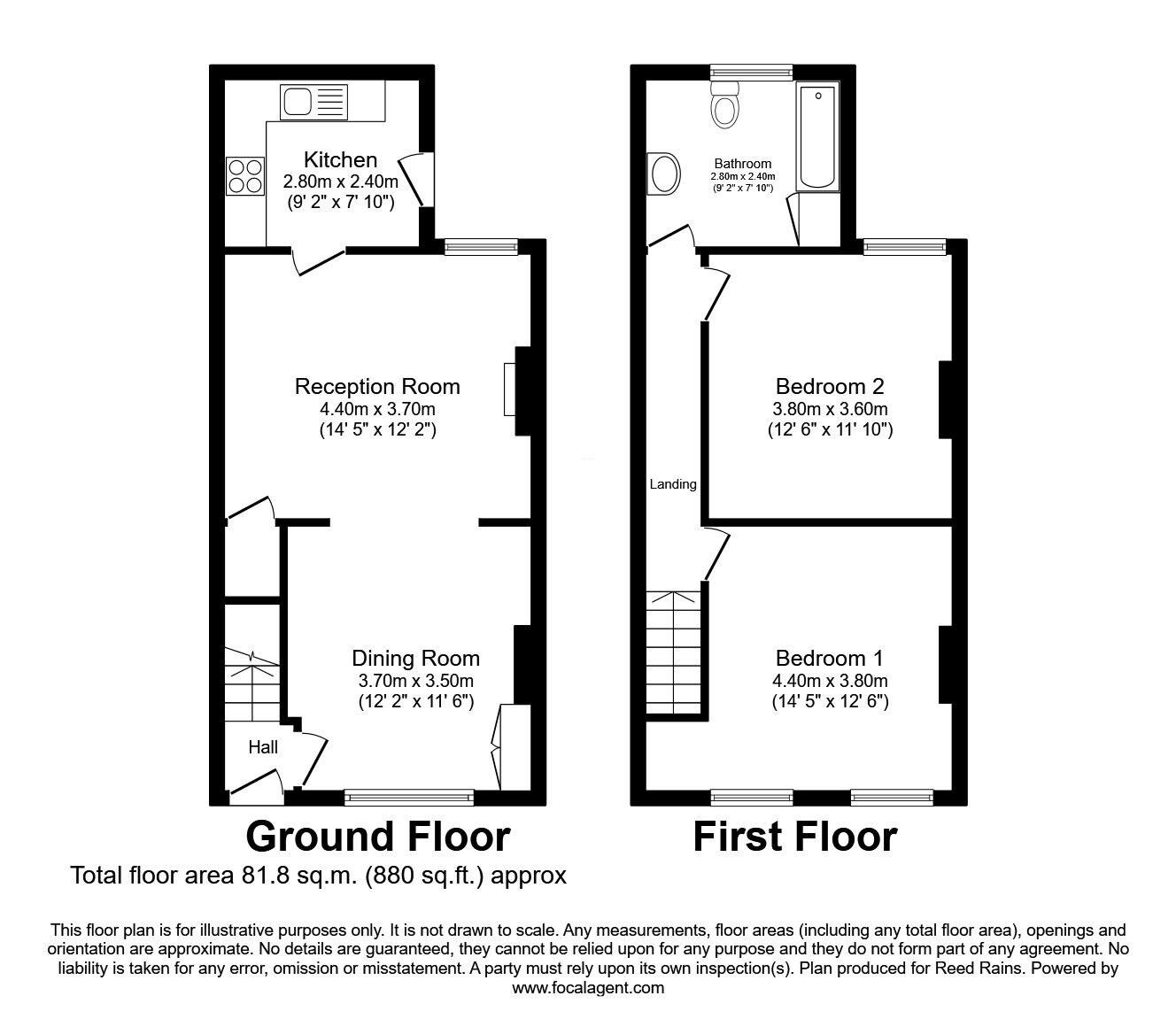 Floorplan of 2 bedroom Mid Terrace House for sale, Stanway Street, Stretford, Greater Manchester, M32