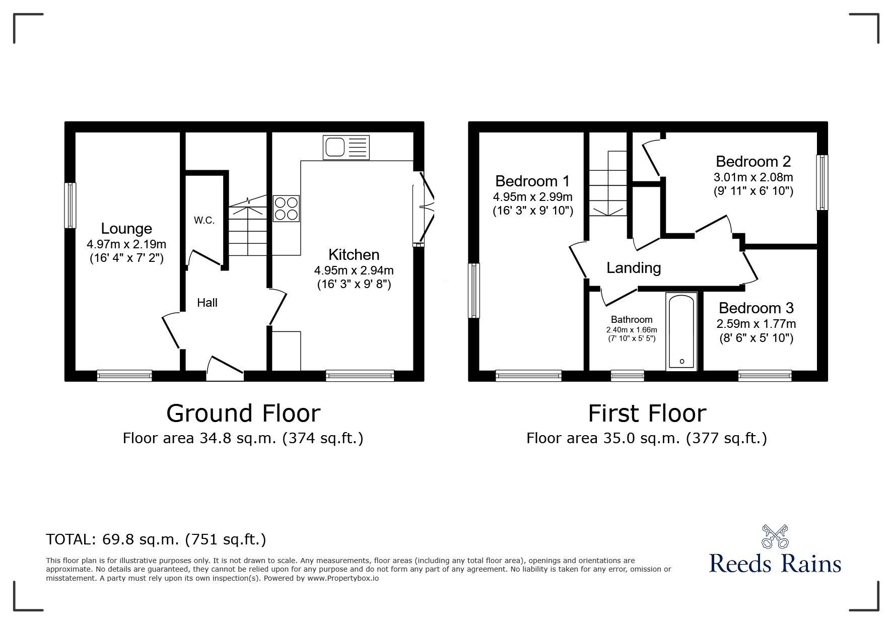 Floorplan of 3 bedroom Semi Detached House for sale, Poppy Street, Partington, Greater Manchester, M31