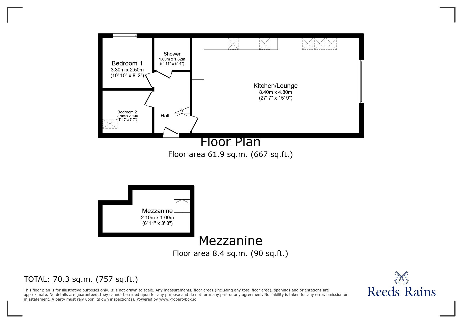 Floorplan of 2 bedroom  Flat for sale, Washway Road, Sale, Greater Manchester, M33