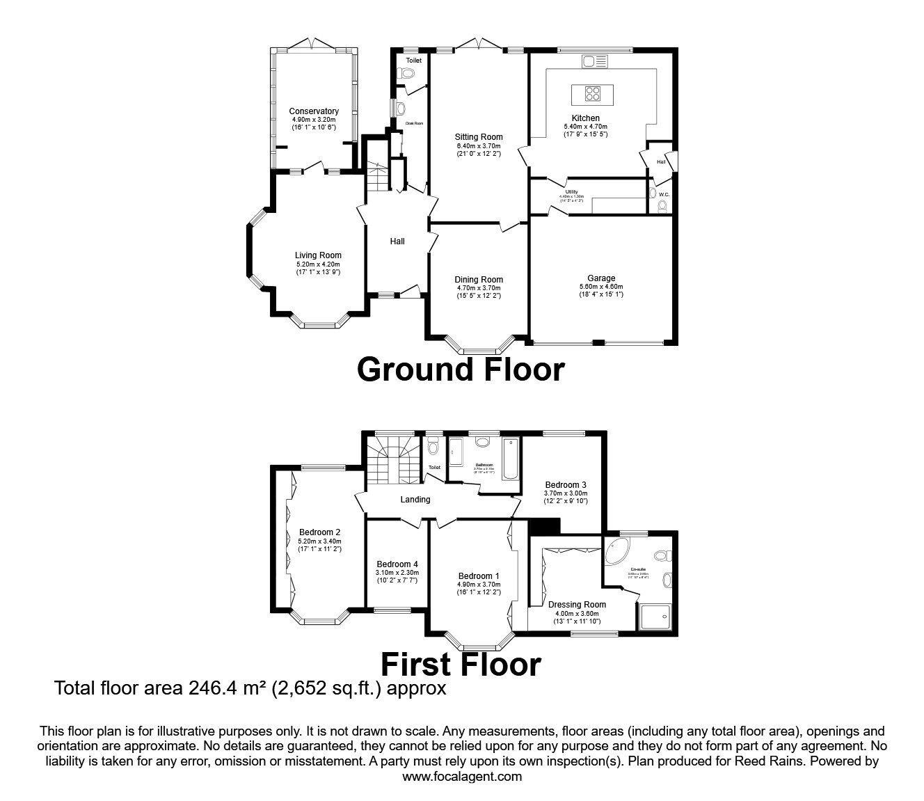 Floorplan of 4 bedroom Detached House for sale, Kenilworth Road, Sale, Greater Manchester, M33