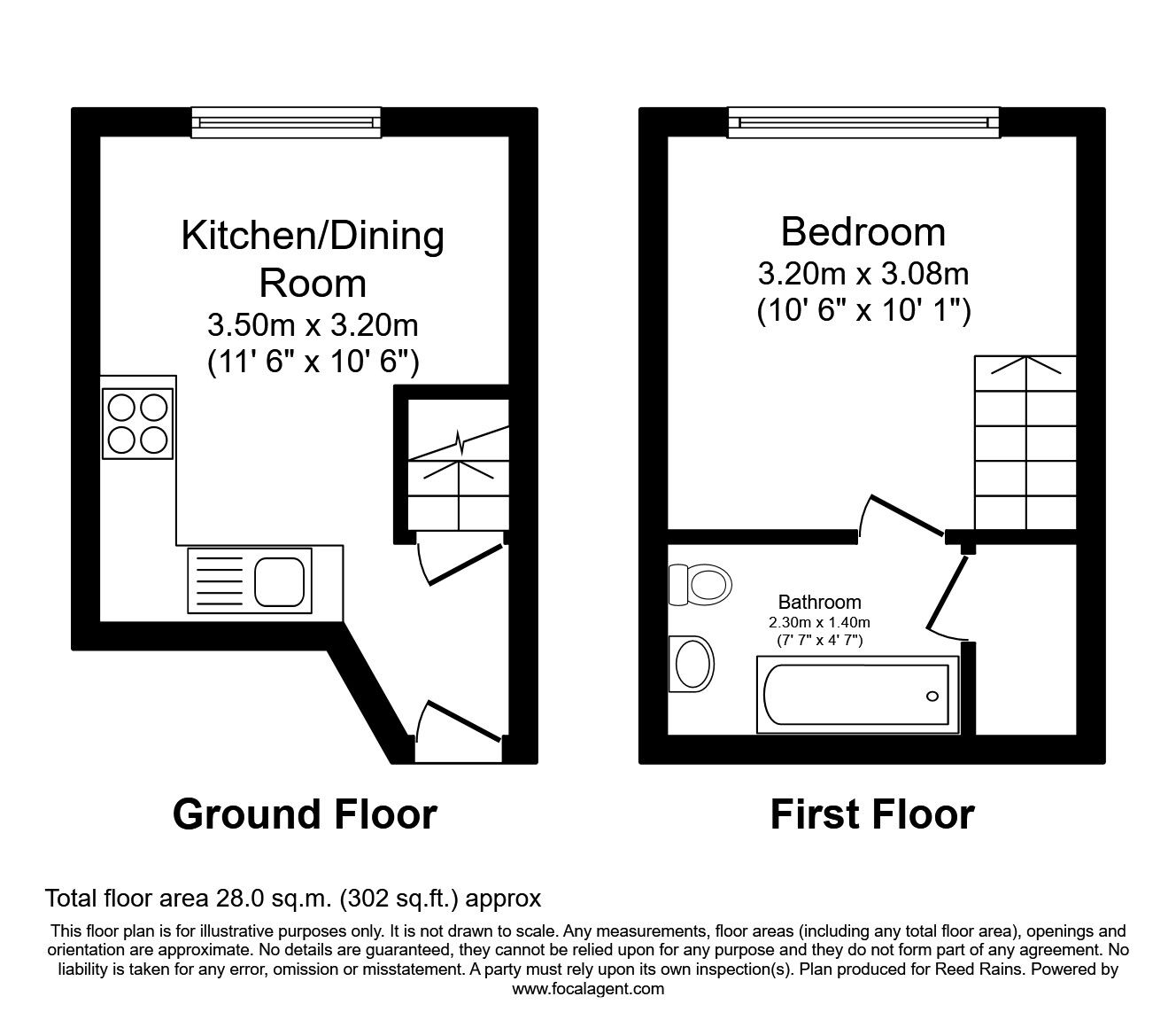 Floorplan of 1 bedroom  Flat to rent, South Street, Scarborough, North Yorkshire, YO11