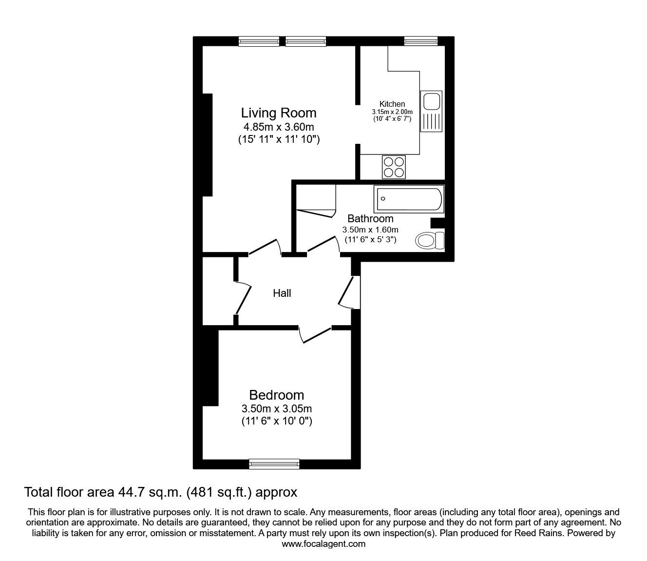 Floorplan of 1 bedroom  Flat to rent, Westborough, Scarborough, North Yorkshire, YO11