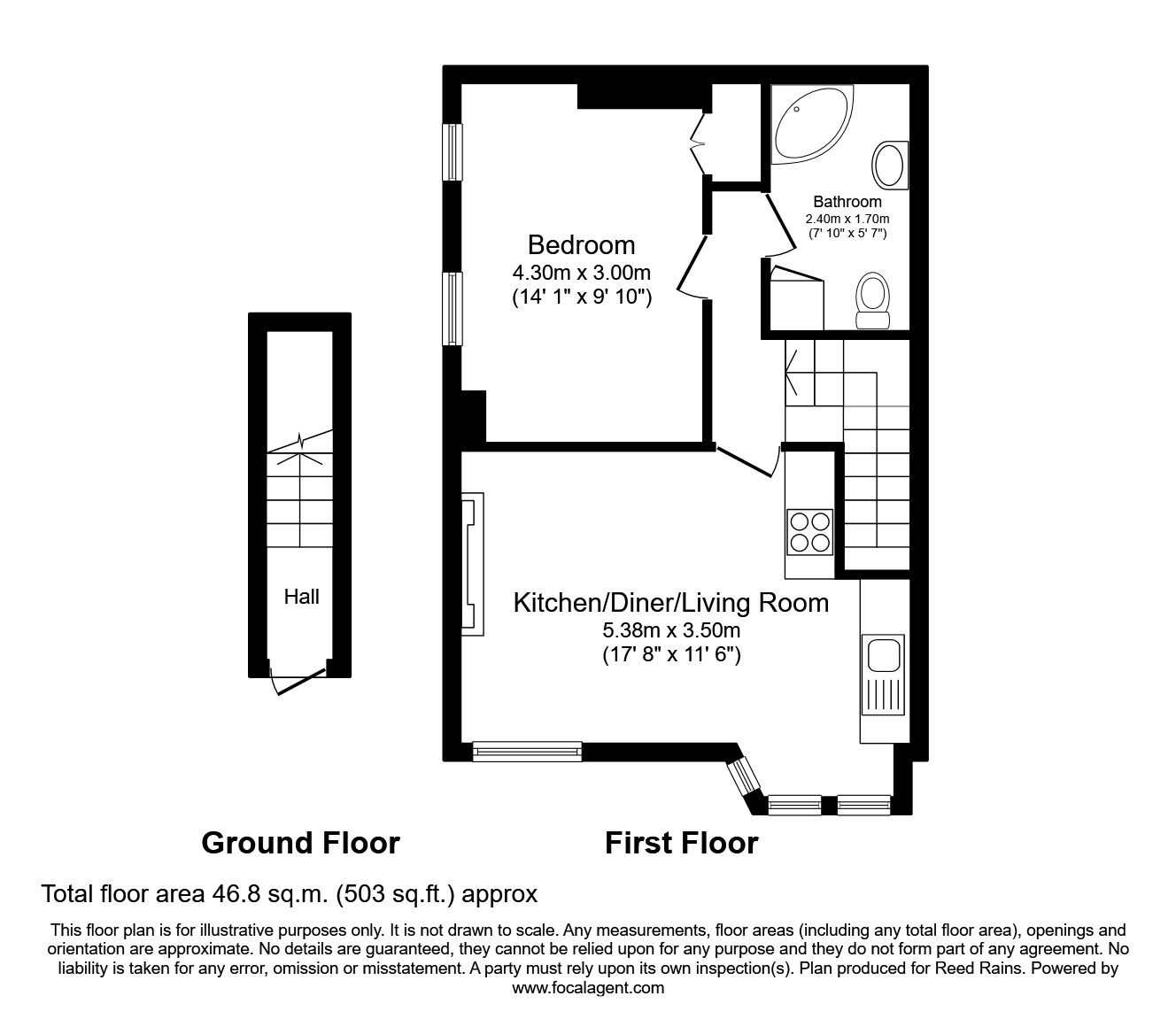 Floorplan of 1 bedroom  Flat to rent, Park Avenue, Scarborough, North Yorkshire, YO12