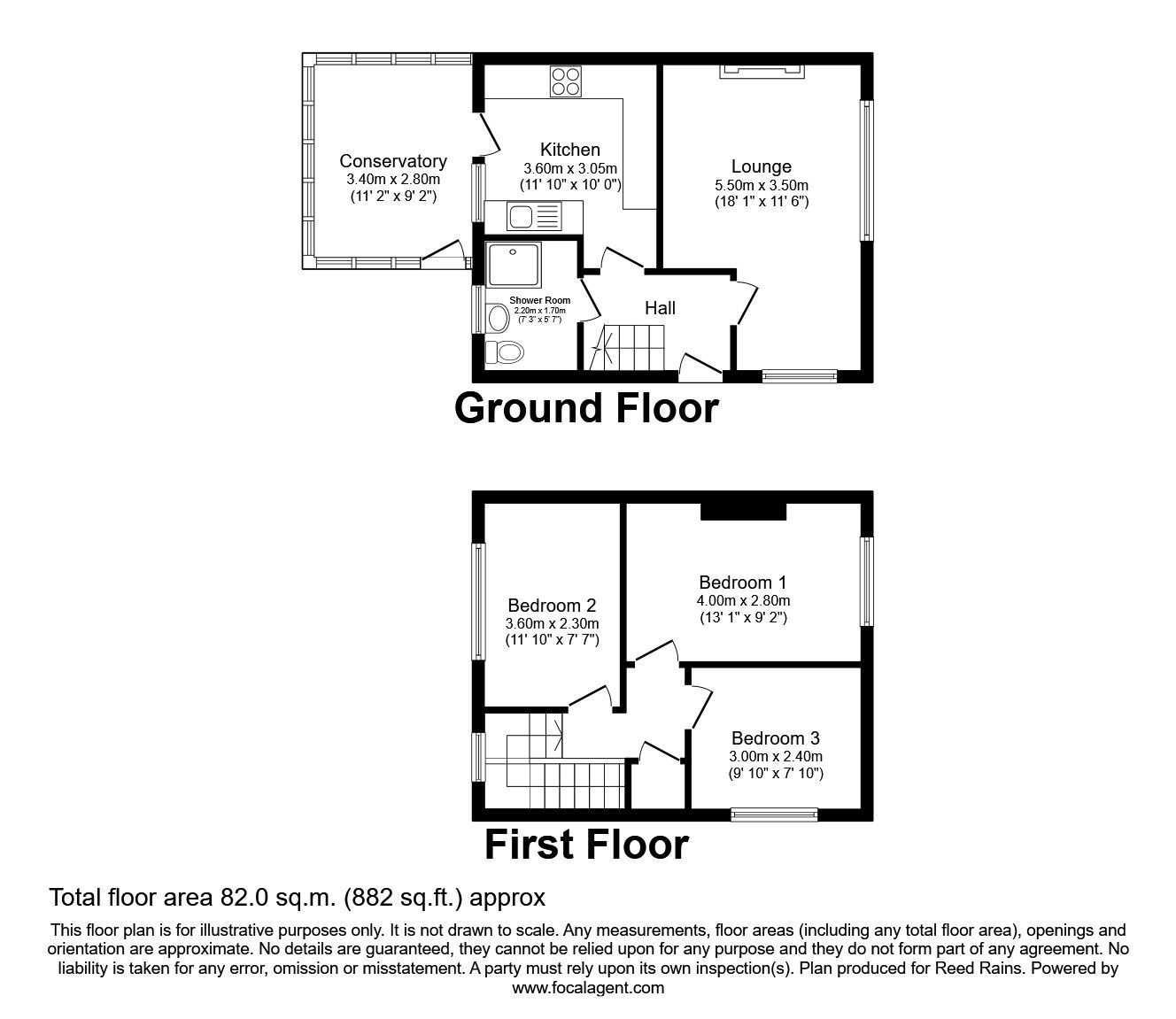 Floorplan of 3 bedroom Semi Detached House to rent, Heathcliffe Gardens, Scarborough, North Yorkshire, YO12