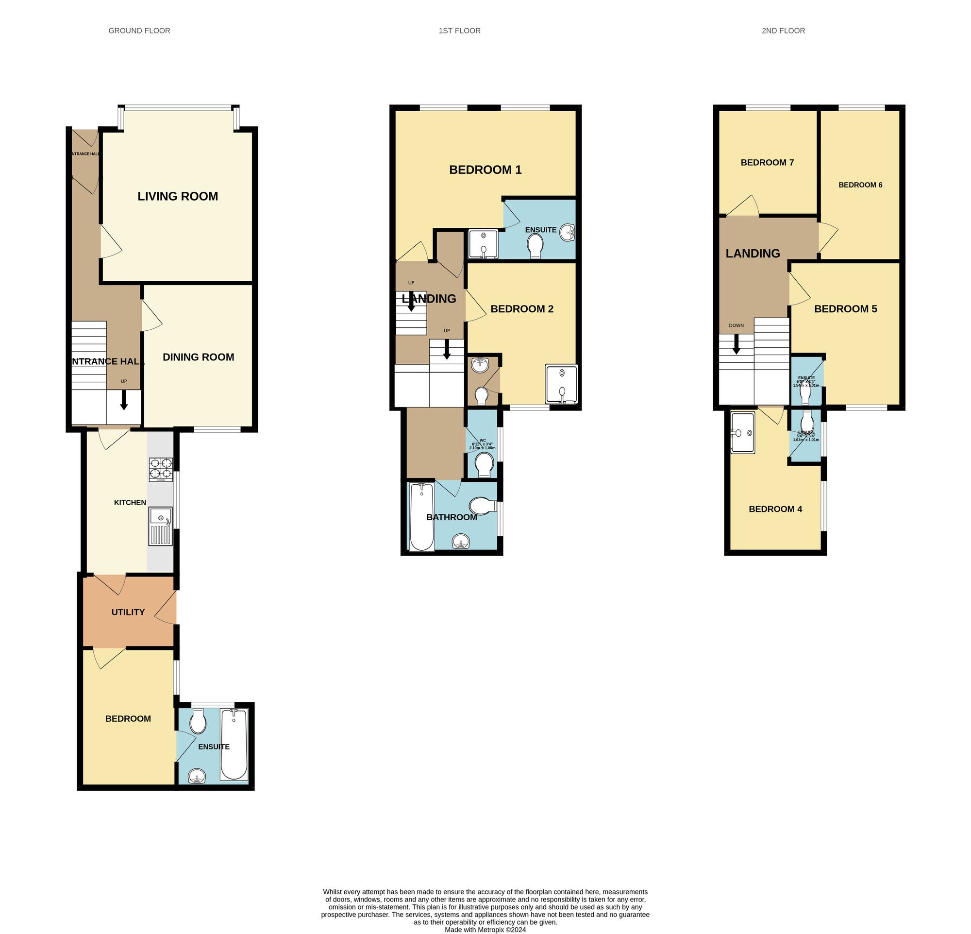 Floorplan of 7 bedroom Mid Terrace House for sale, West Square, Scarborough, North Yorkshire, YO11