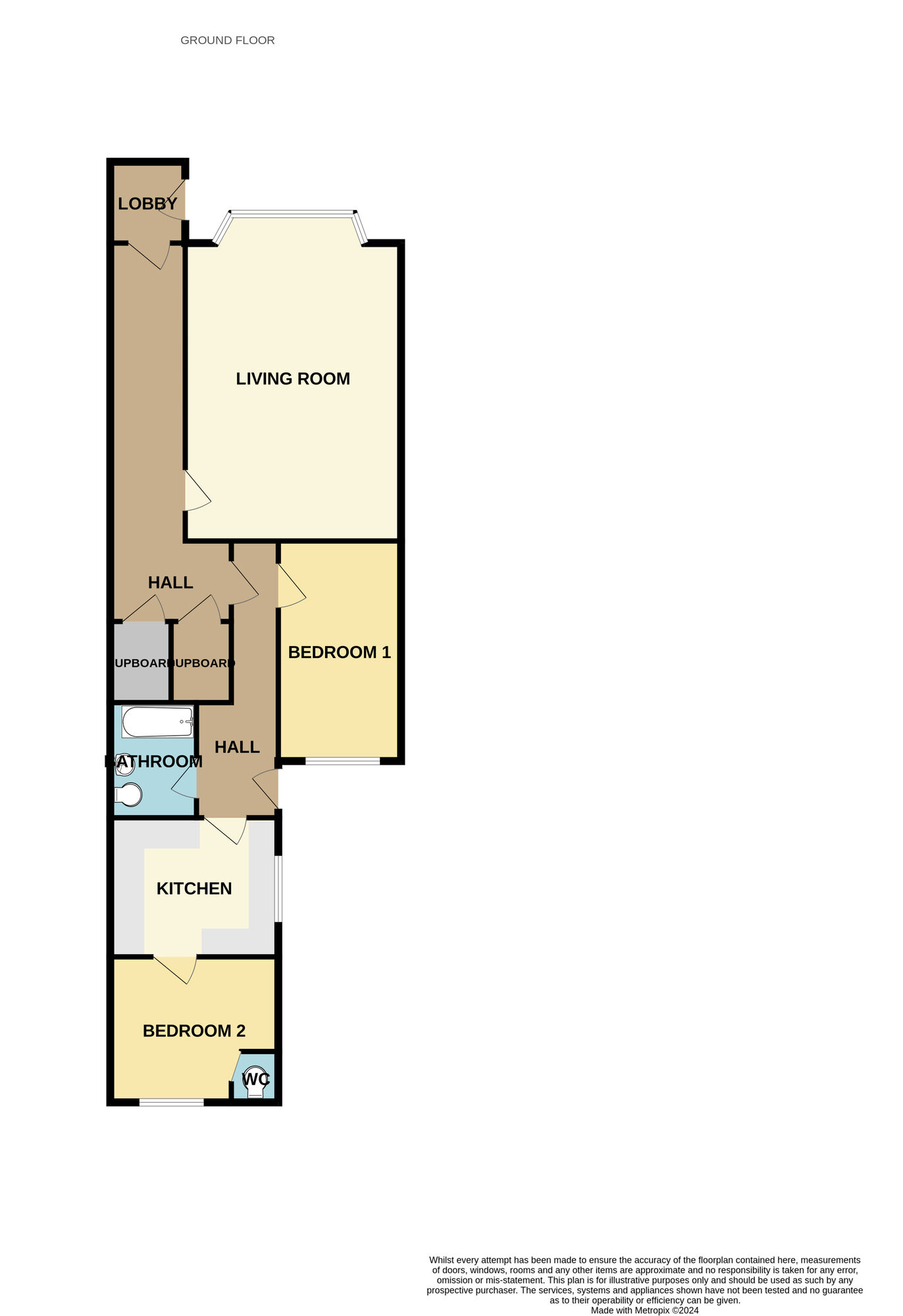 Floorplan of 2 bedroom  Flat for sale, Esplanade, Scarborough, YO11