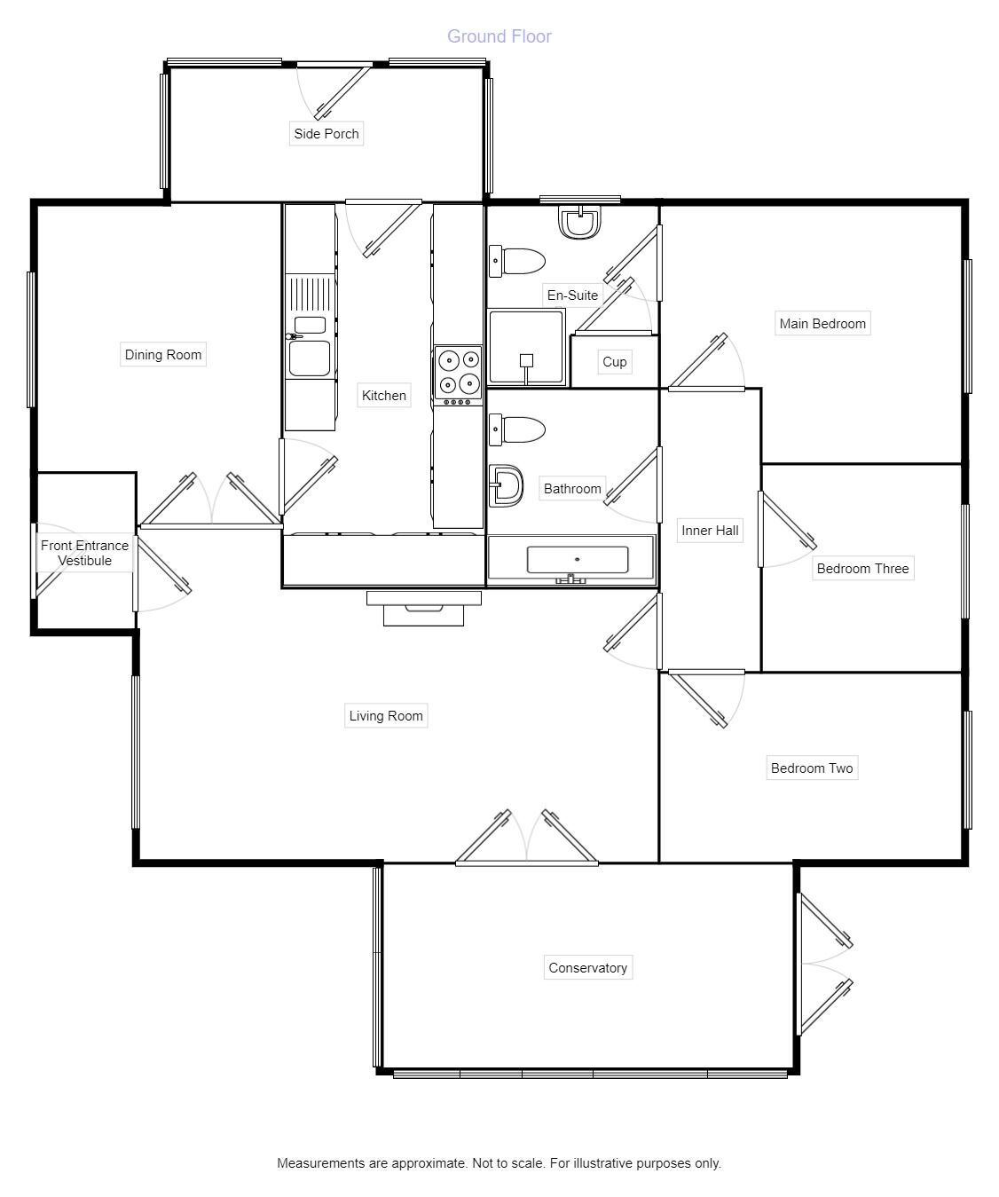 Floorplan of 3 bedroom Detached Bungalow for sale, Redcliffe Gardens, Scarborough, North Yorkshire, YO12