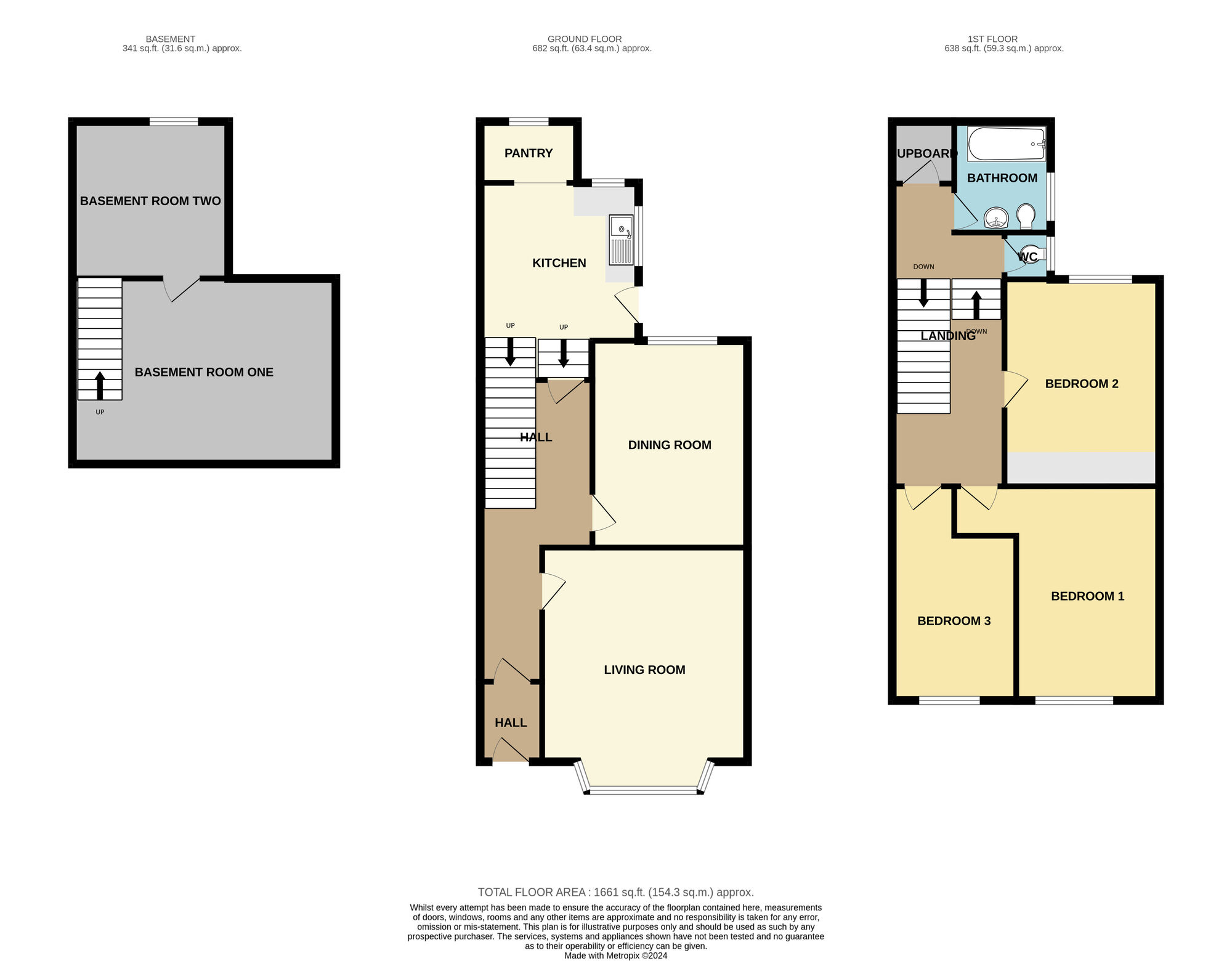 Floorplan of 3 bedroom Semi Detached House for sale, Beechville Avenue, Scarborough, North Yorkshire, YO12