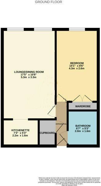 Floorplan of 1 bedroom  Flat for sale, Grosvenor Crescent, Scarborough, North Yorkshire, YO11