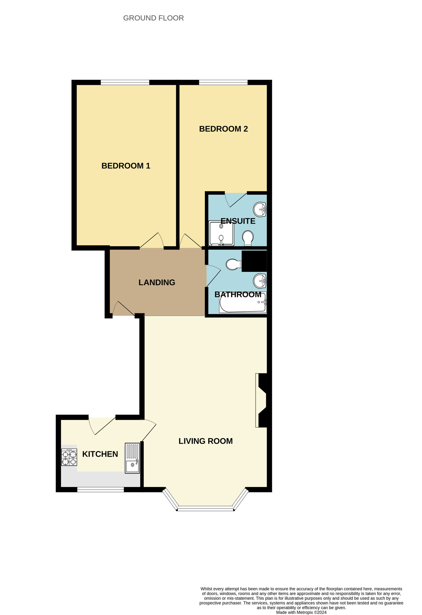 Floorplan of 2 bedroom  Flat for sale, Prince of Wales Terrace, Scarborough, North Yorkshire, YO11