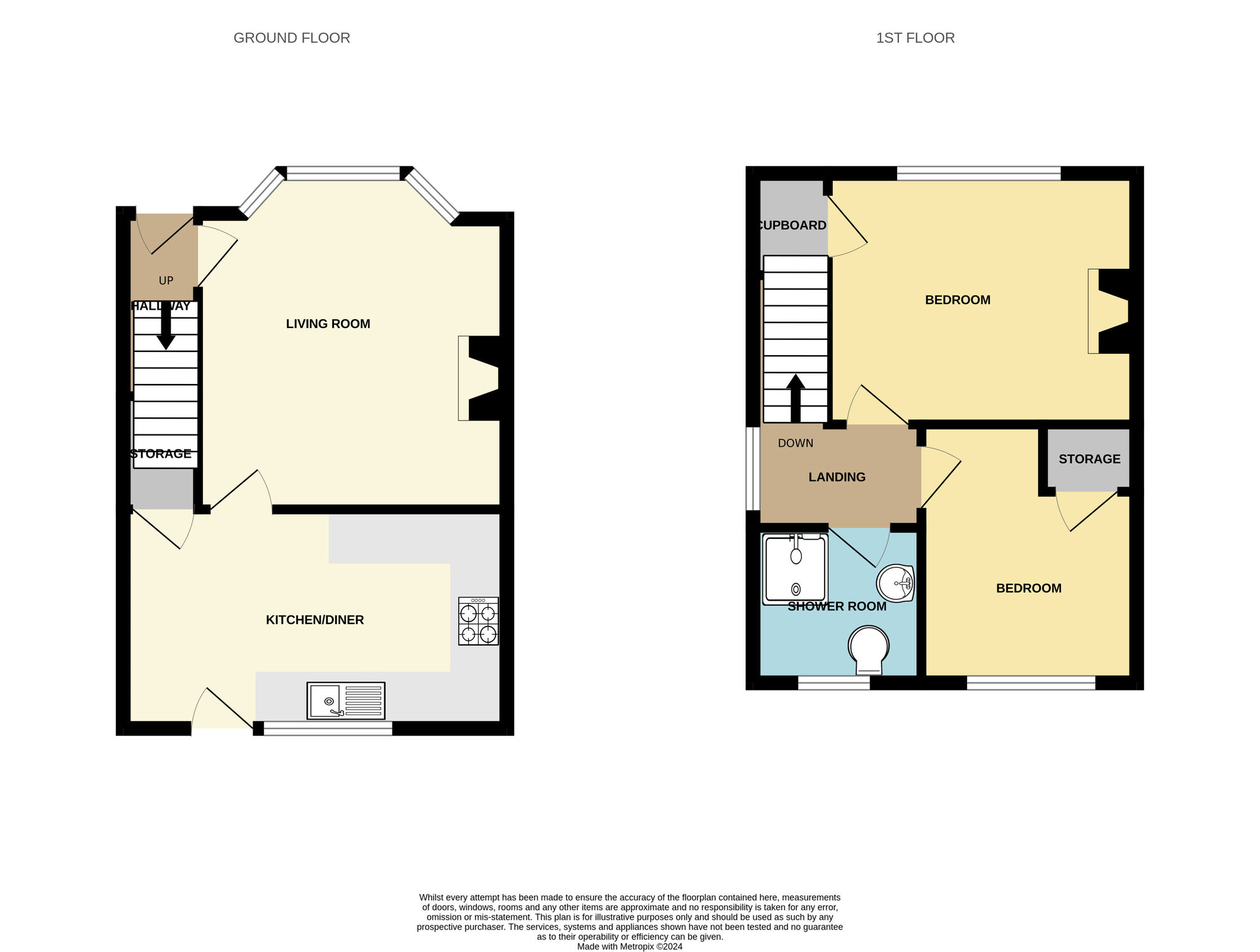 Floorplan of 2 bedroom Semi Detached House for sale, Linden Road, Scarborough, North Yorkshire, YO12