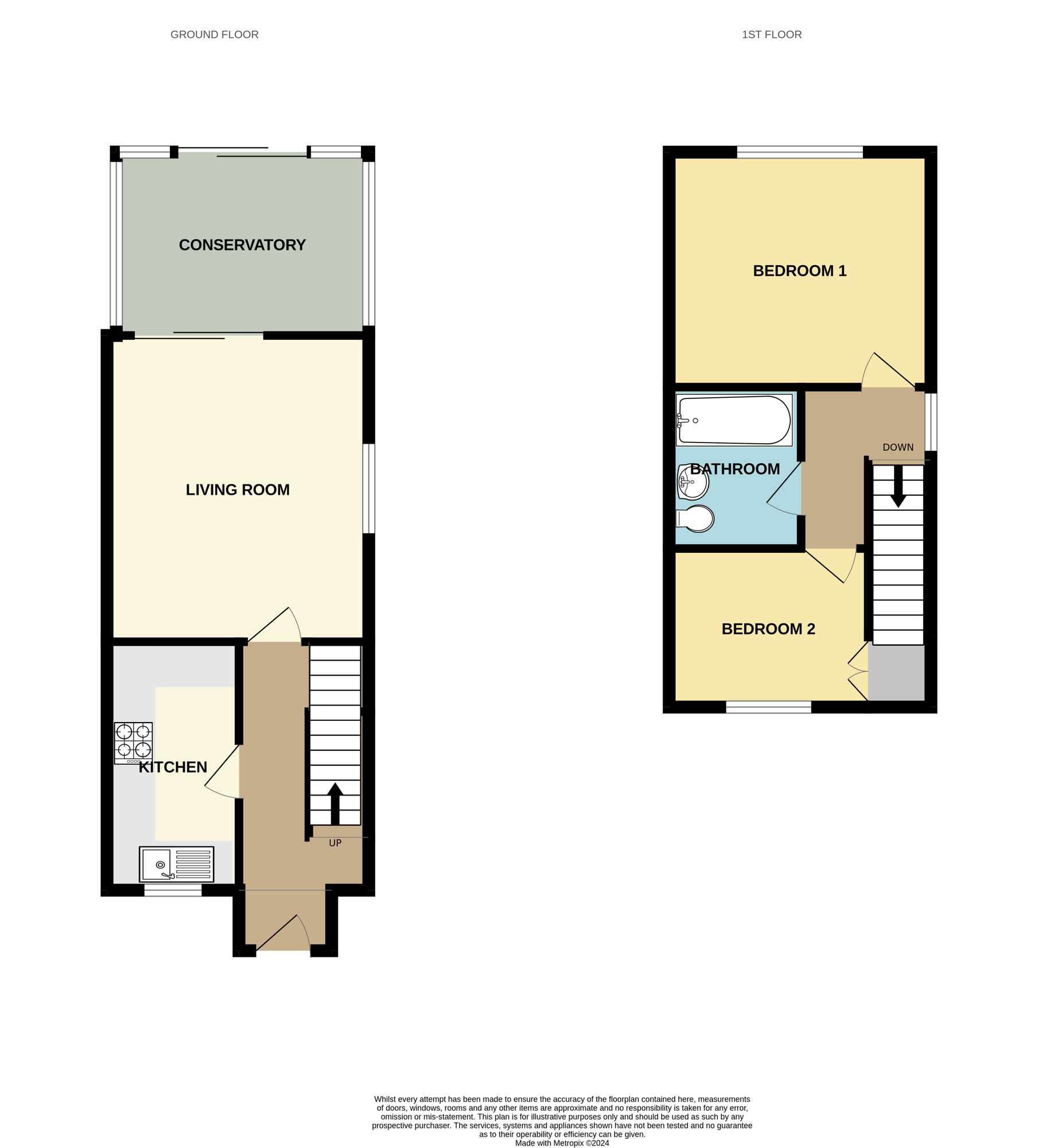 Floorplan of 2 bedroom End Terrace House for sale, Beck Mews, Main Street, Scarborough, YO11