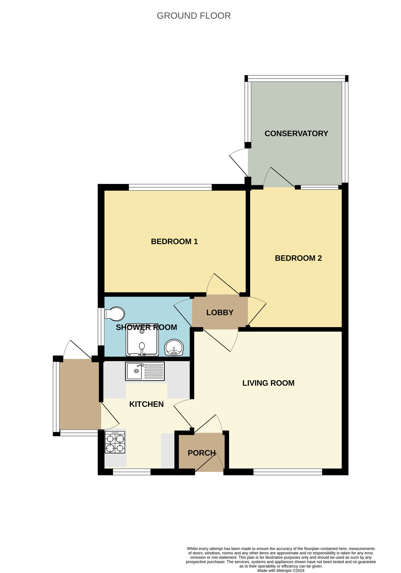 Floorplan of 2 bedroom Semi Detached Bungalow for sale, Osgodby Hall Road, Scarborough, North Yorkshire, YO11