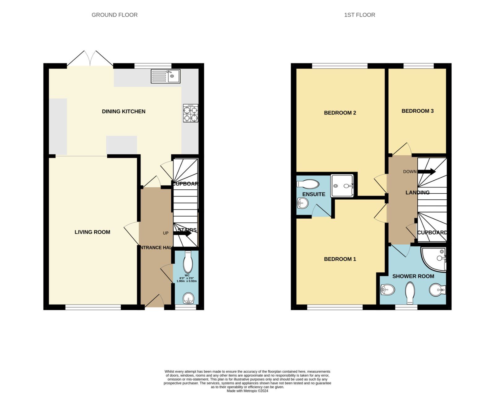 Floorplan of 3 bedroom Mid Terrace House for sale, Overgreen View, Burniston, North Yorkshire, YO13