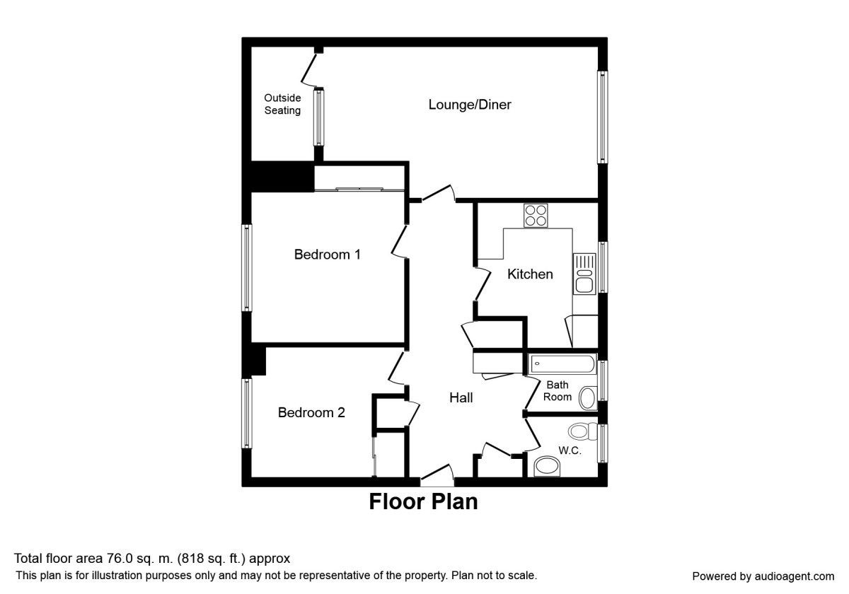 Floorplan of 2 bedroom  Flat for sale, Queen Margarets Road, Scarborough, North Yorkshire, YO11