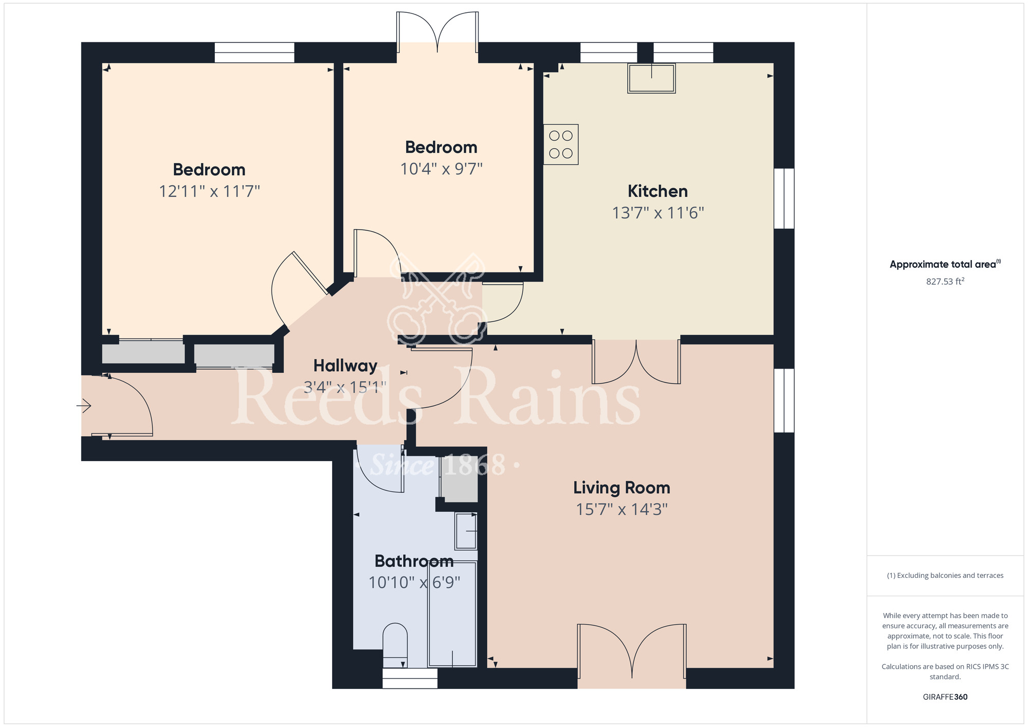 Floorplan of 2 bedroom  Flat for sale, Guards Court, Scarborough, North Yorkshire, YO12