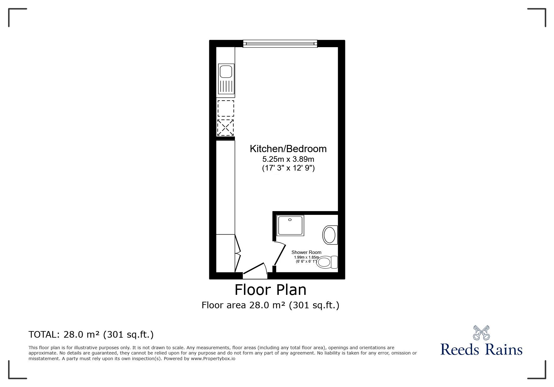 Floorplan of  Flat for sale, Edward Street, Sheffield, South Yorkshire, S3