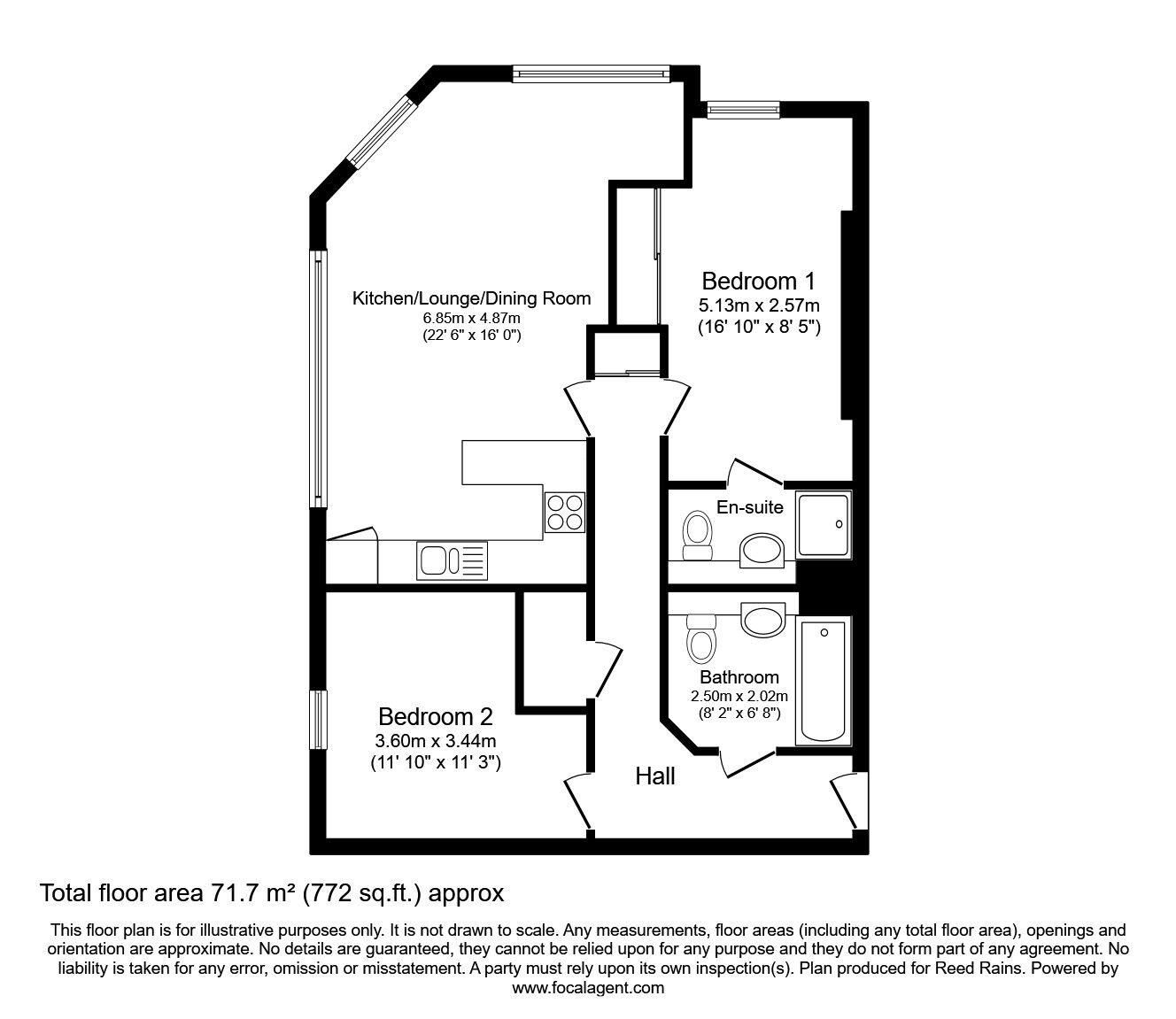 Floorplan of 2 bedroom  Flat for sale, Vicar Lane, Sheffield, S1