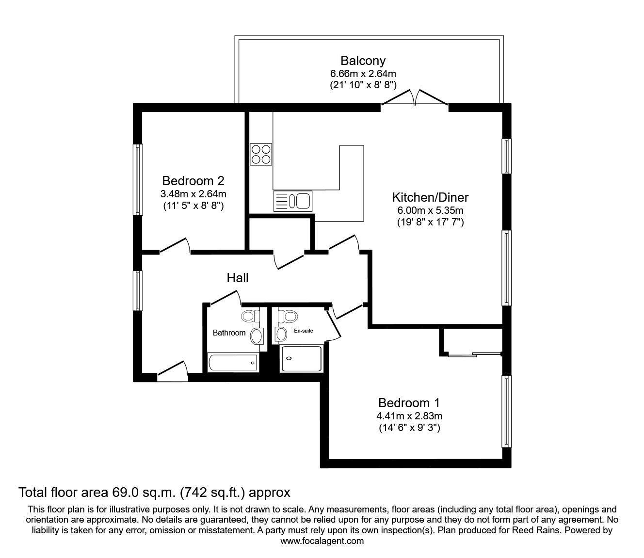 Floorplan of 2 bedroom  Flat for sale, Vicar Lane, Sheffield, South Yorkshire, S1