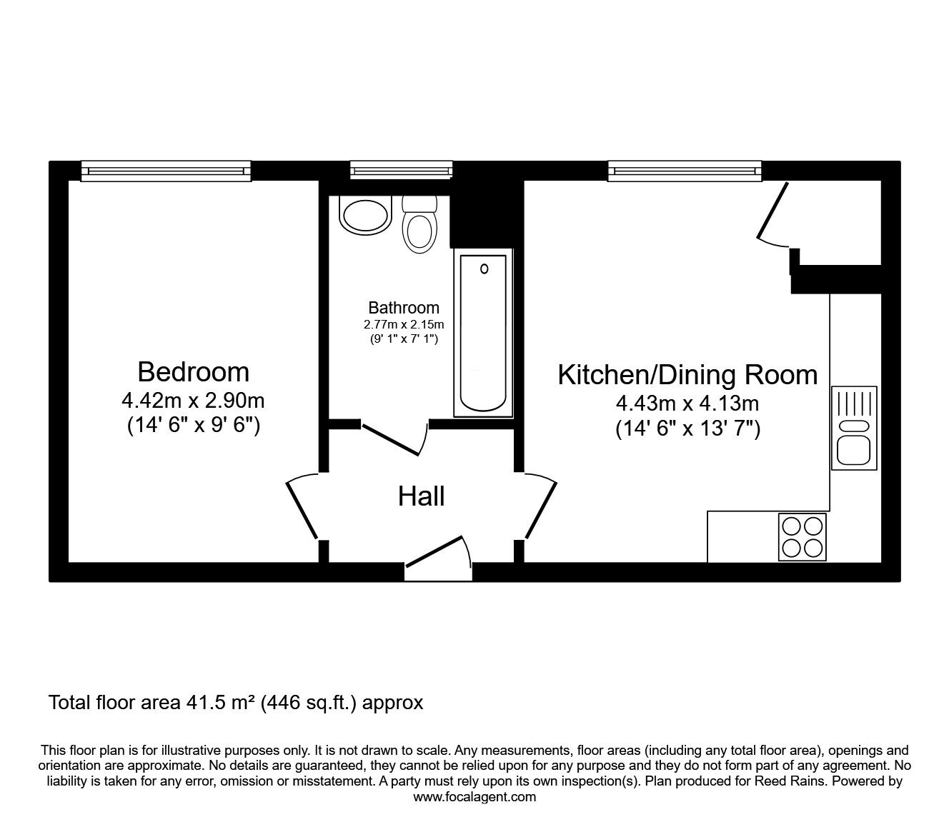 Floorplan of 1 bedroom  Flat for sale, West Bar, Sheffield, South Yorkshire, S3