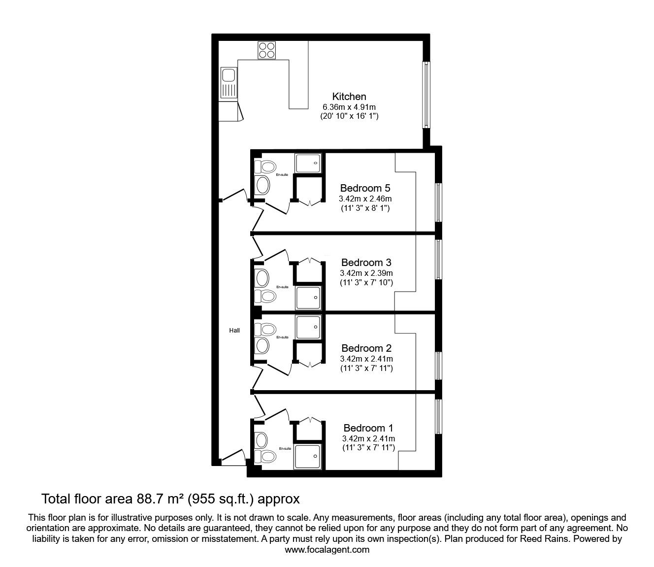 Floorplan of 4 bedroom  Flat for sale, Edward Street, Sheffield, South Yorkshire, S3