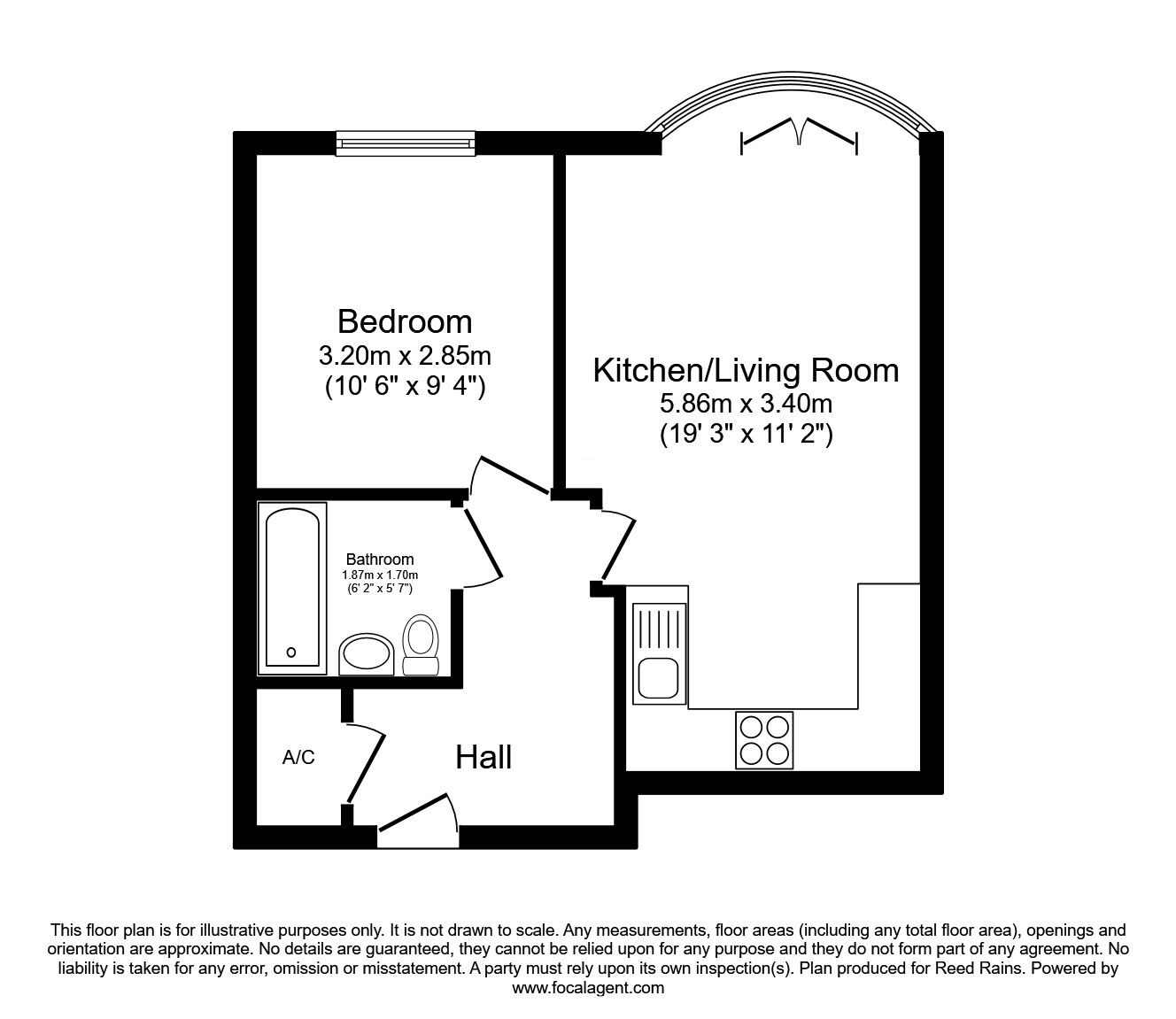 Floorplan of 1 bedroom  Flat for sale, Cuthbert Cooper Place, Sheffield, South Yorkshire, S9