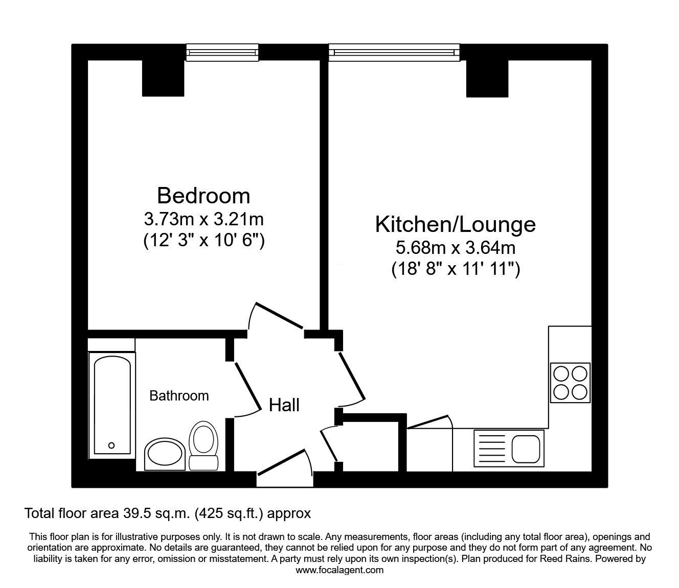 Floorplan of 1 bedroom  Flat for sale, West Bar, Sheffield, South Yorkshire, S3