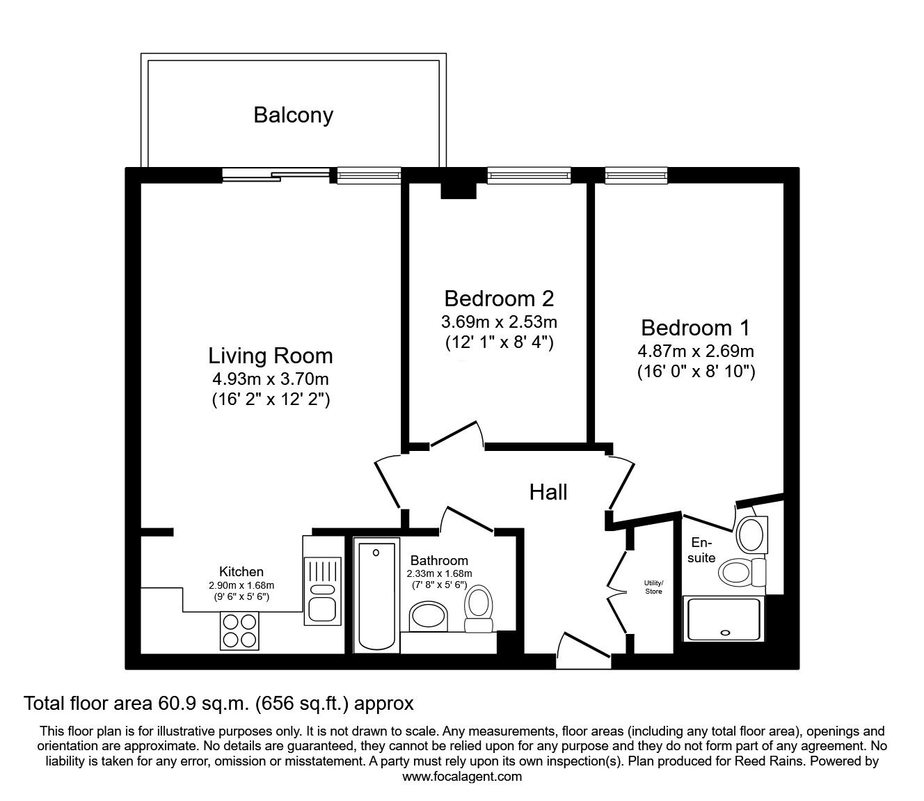 Floorplan of 2 bedroom  Flat for sale, Kelham Island, Sheffield, South Yorkshire, S3