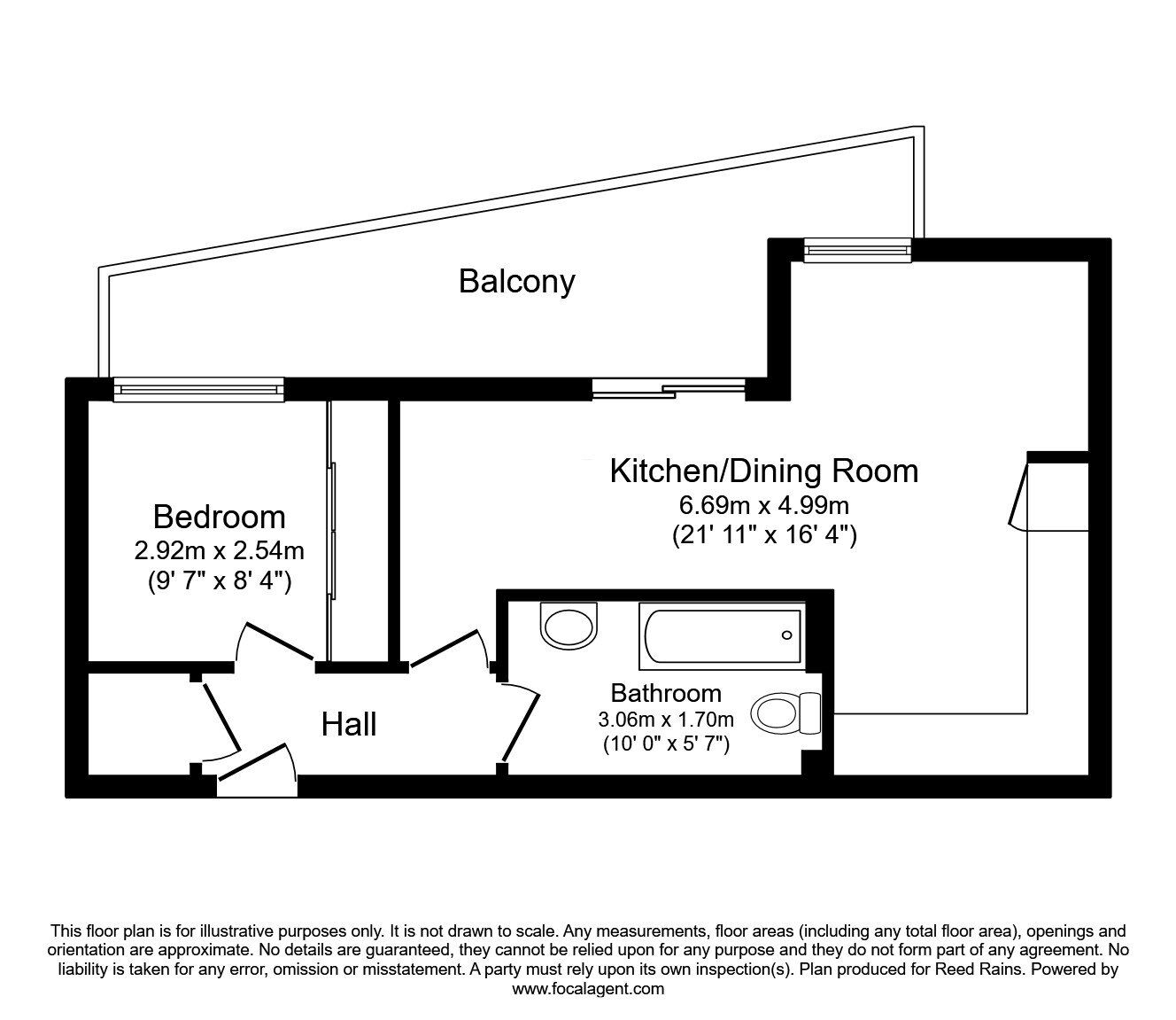 Floorplan of 1 bedroom  Flat for sale, Rockingham Street, Sheffield, South Yorkshire, S1