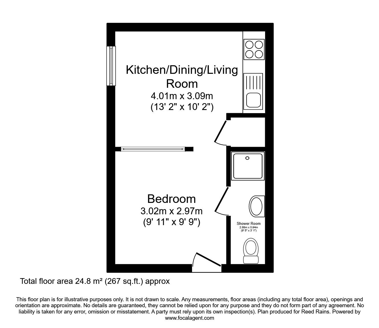 Floorplan of 1 bedroom  Flat for sale, Rockingham Street, Sheffield, South Yorkshire, S1