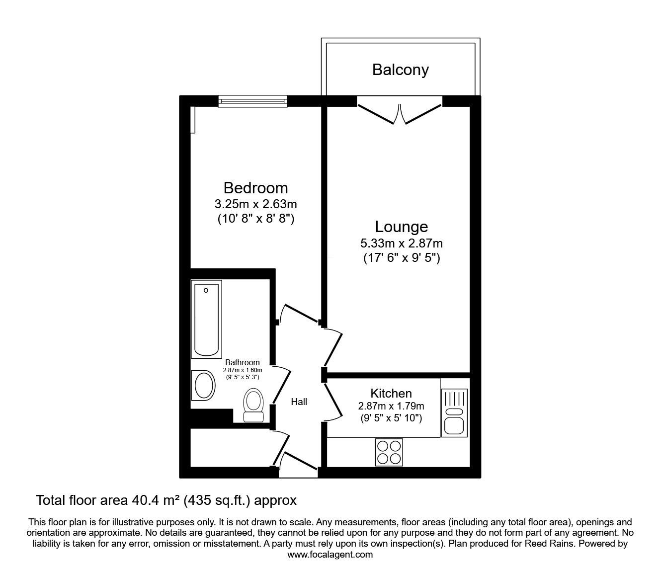 Floorplan of 1 bedroom  Flat for sale, Cherry Street, Sheffield, South Yorkshire, S2