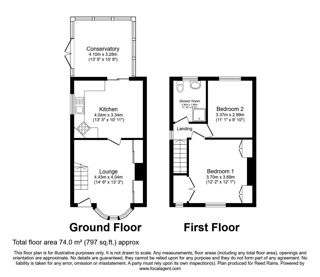 Floorplan of 2 bedroom Semi Detached House for sale, Poole Place, Sheffield, S9