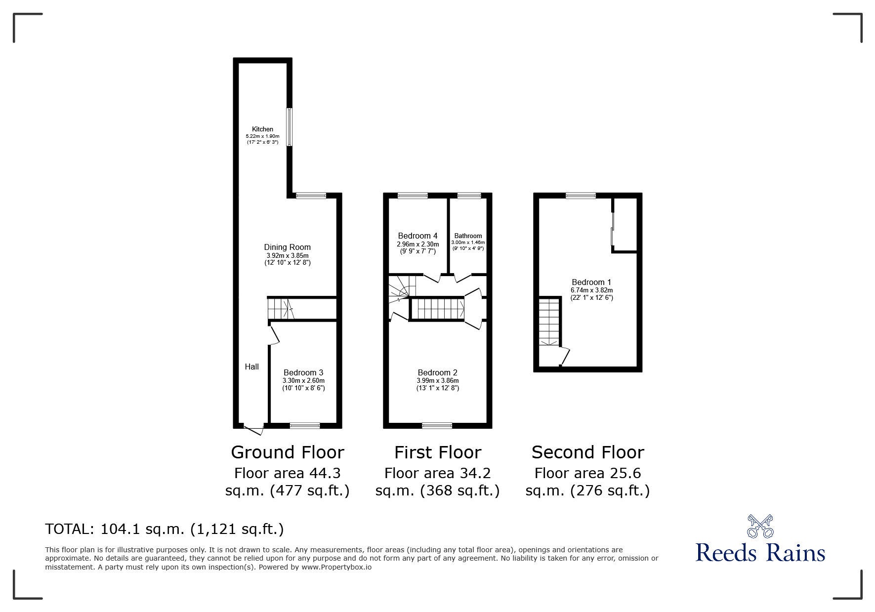 Floorplan of 3 bedroom End Terrace House for sale, Clough Road, Sheffield, South Yorkshire, S1