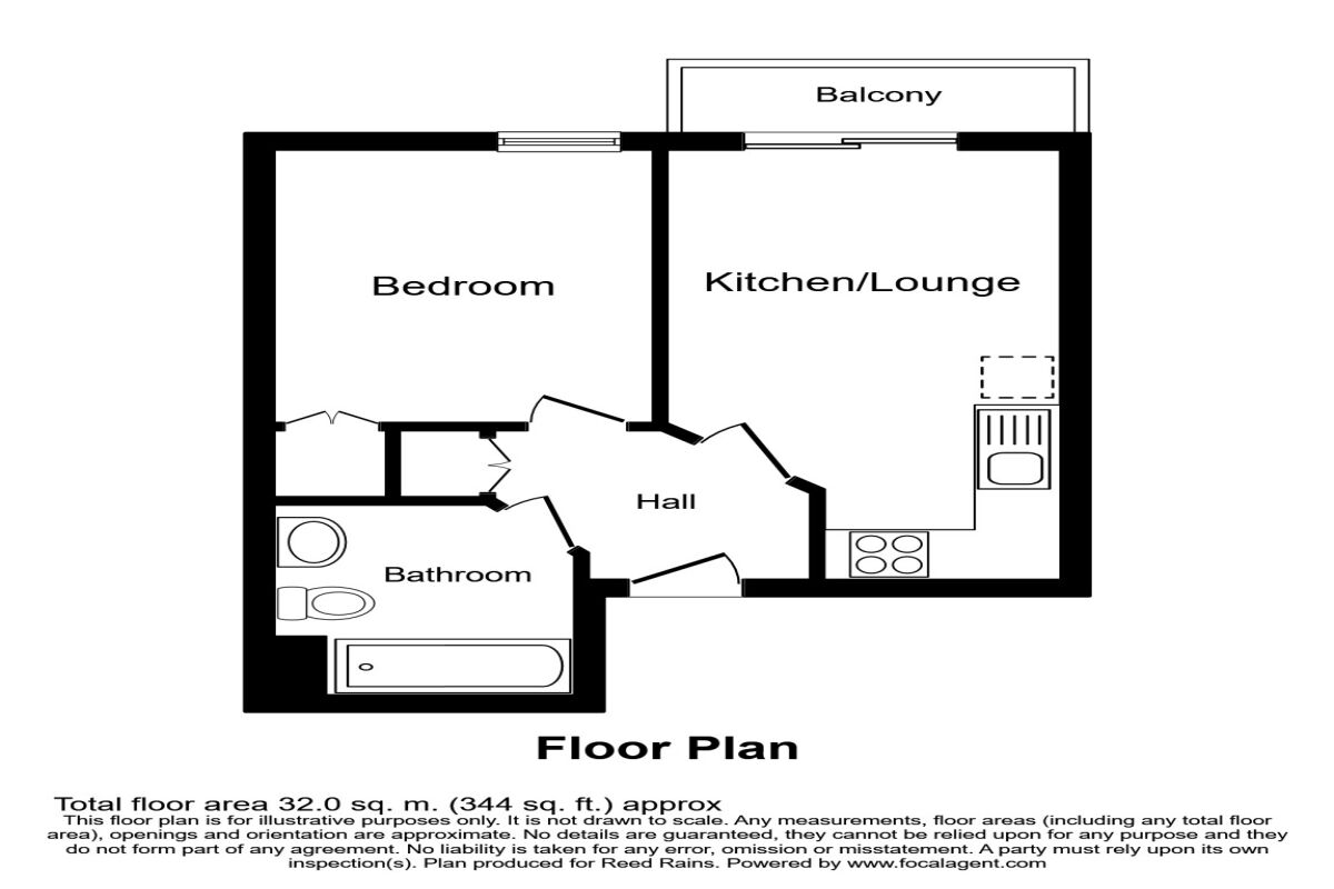 Floorplan of 1 bedroom  Flat to rent, Ecclesall Road, Sheffield, S11