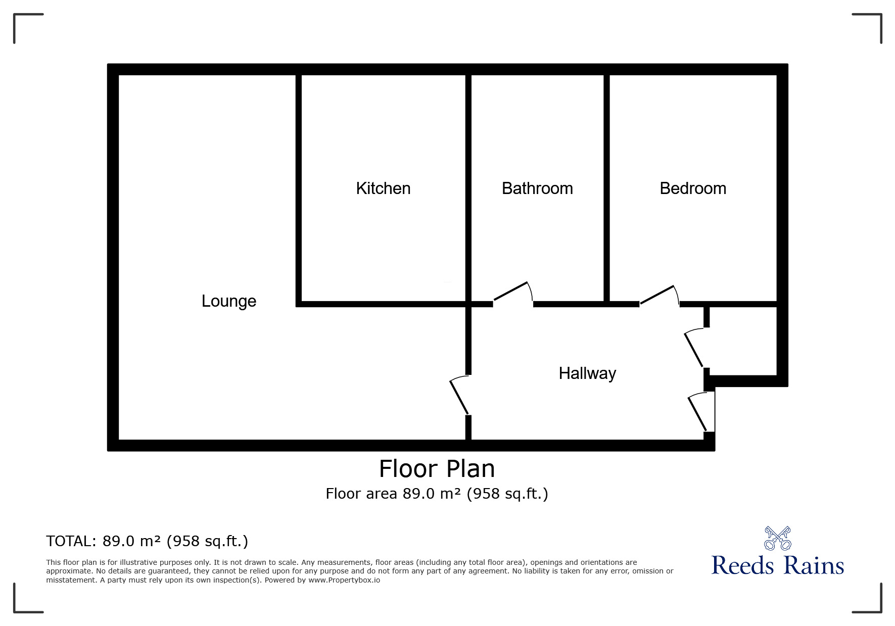 Floorplan of 1 bedroom  Flat to rent, Fornham Street, Sheffield, South Yorkshire, S2