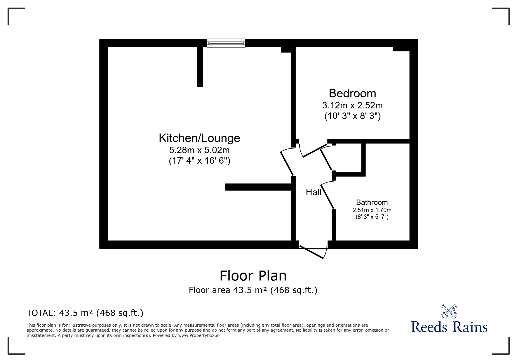 Floorplan of 1 bedroom  Flat to rent, Cornish Street, Sheffield, South Yorkshire, S6