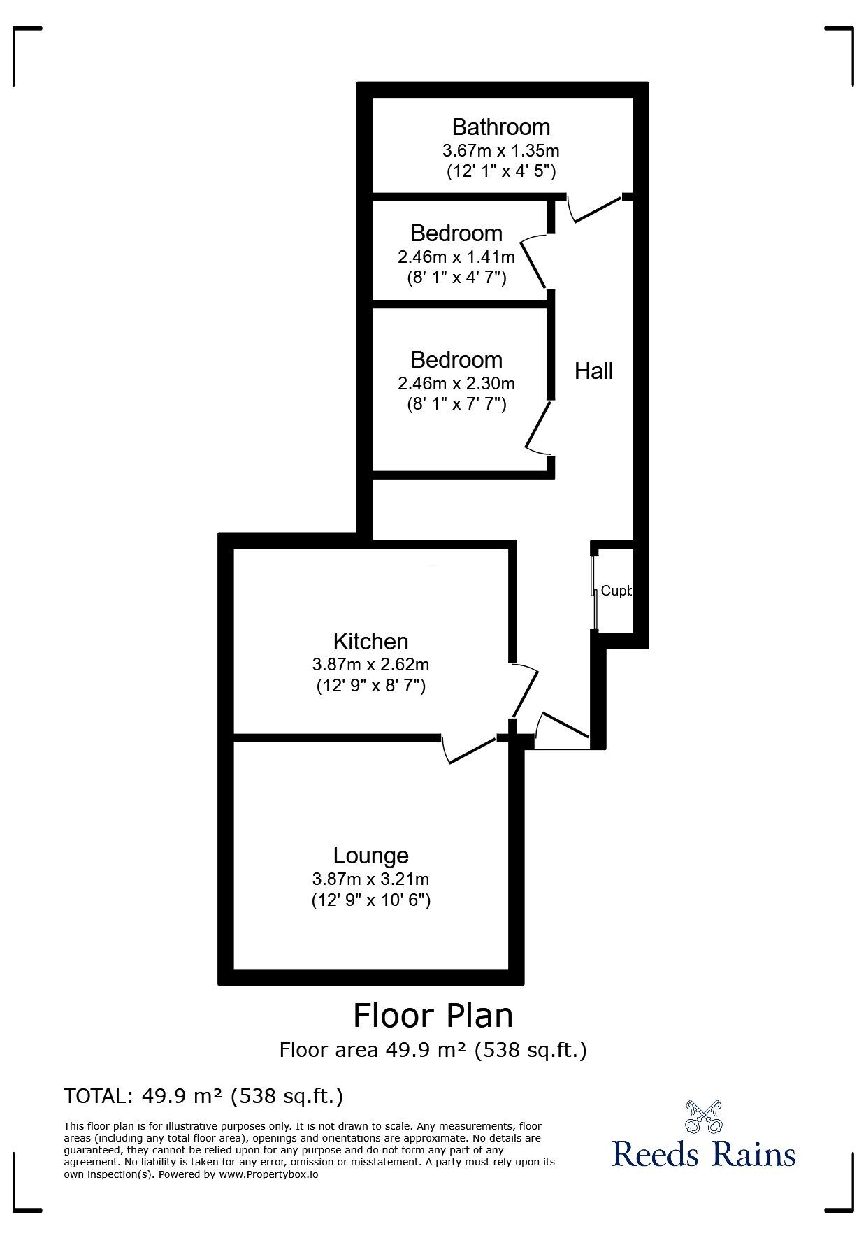 Floorplan of 2 bedroom End Terrace Flat to rent, Doncaster Road, Selby, North Yorkshire, YO8